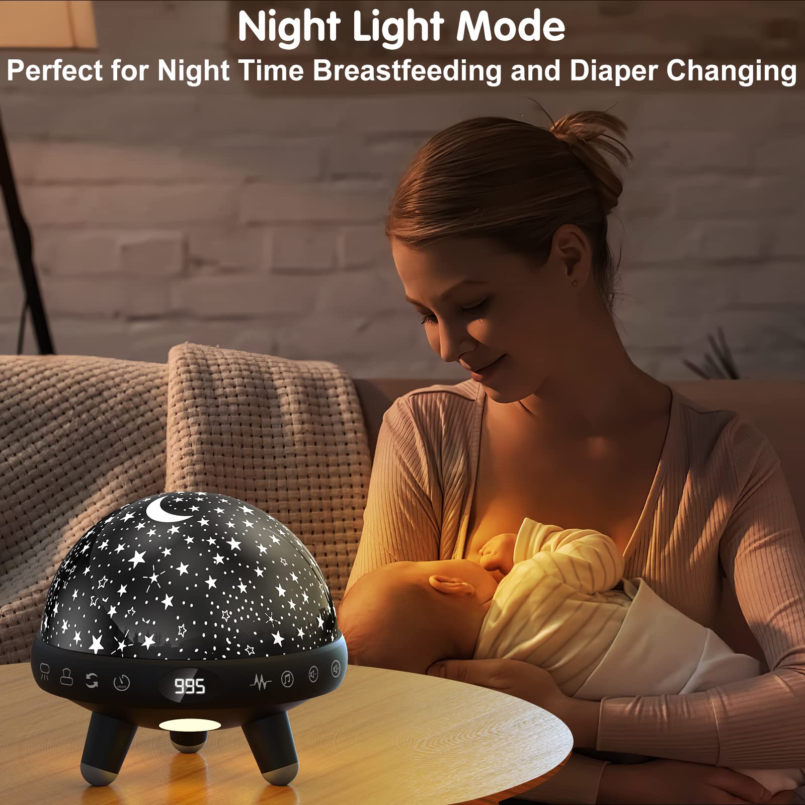 Yachance Kids Night Light Projector With Music.Baby Night Light Star Projector With Remote & Timer.Baby Sensory Lights Toys For Kids.Sound Machine Baby With 29 Soothing Sound For Sleeping.