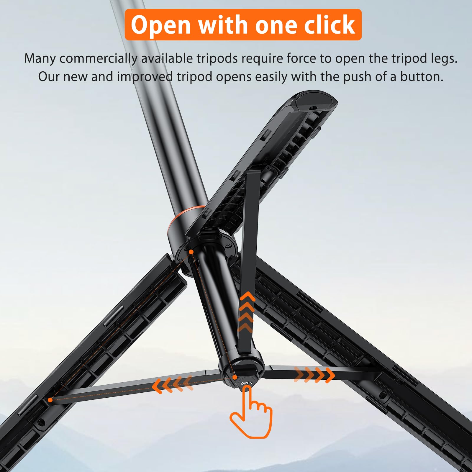 Uurig Vrig Extendable Selfie Stick Tripod For Gopro Max Hero 10 9 8 7 6 5 4, Dji Osmo Action, Insta 360 One R And More Action Camera（55.1''）