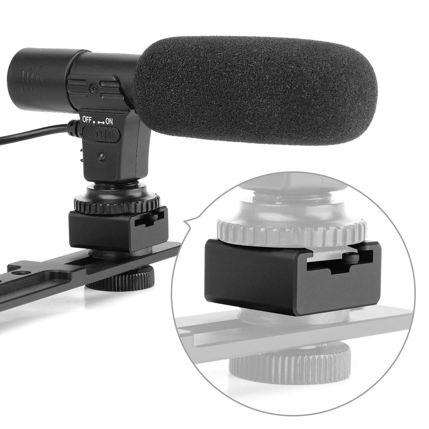 Anwenk Updated Flash Cold Shoe Mount Adapter Flash Shoe Mount Flash Stand Adapter With 1/4"-20 Tripod Screw Thread For Camera Flash Nikon Canon Olympus Panasonic Speedlite Flash, 2Pack