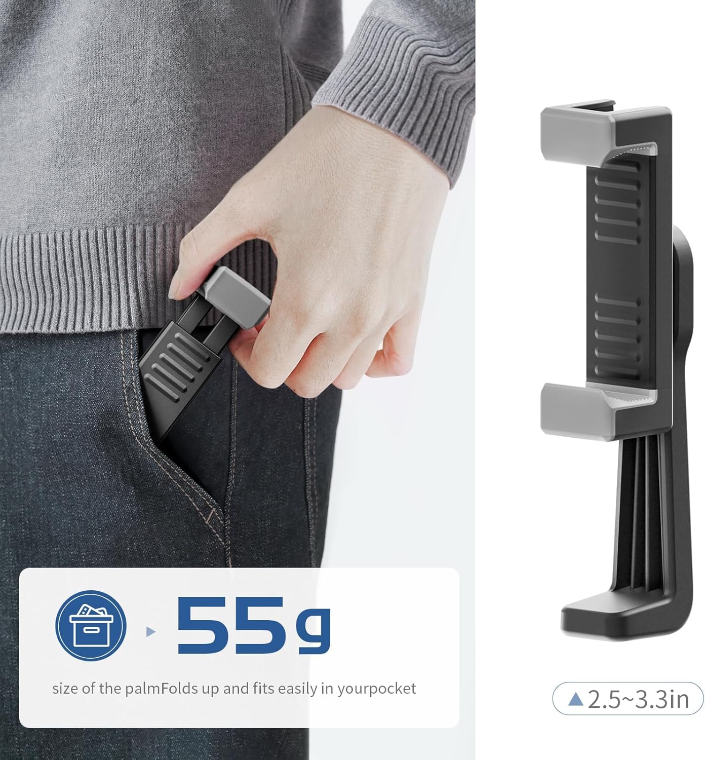 Jishane Phone Tripod Mount, Universal Smartphone Holder With 1/4" Screw And Cold Shoe Adapter, Rotating Cell Phone Clamp For Selfie Stick, Camera Tripod And All Phones