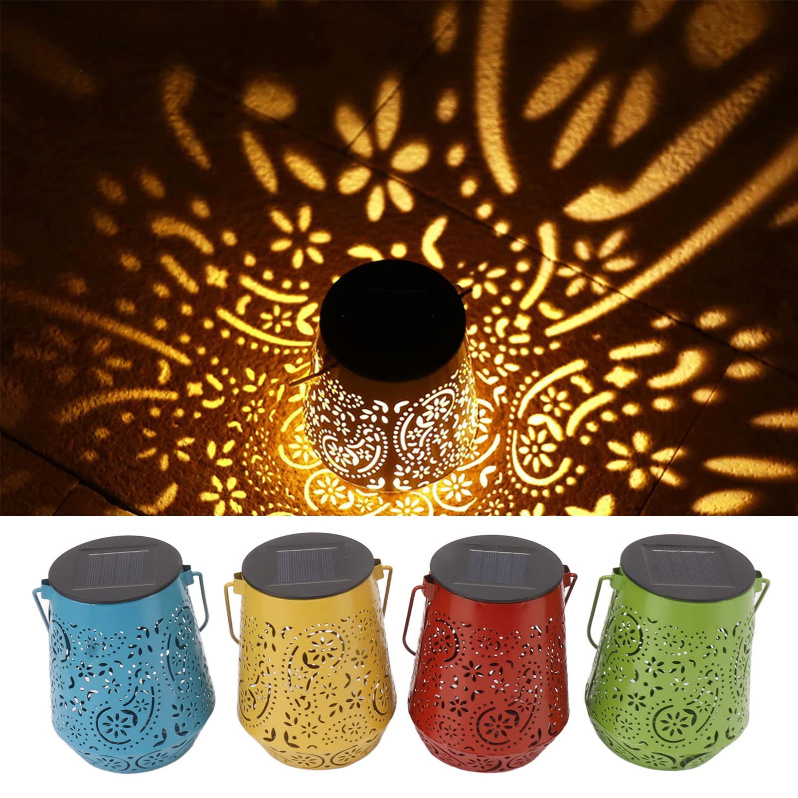 Dpofirs Outdoor Solar Hanging Lantern Lights 4 Pack, Waterproof Lantern Solar Table Light Led Lantern With Rechargeable Batteries For Patio Walkway Yard Driveway Backyard Christmas
