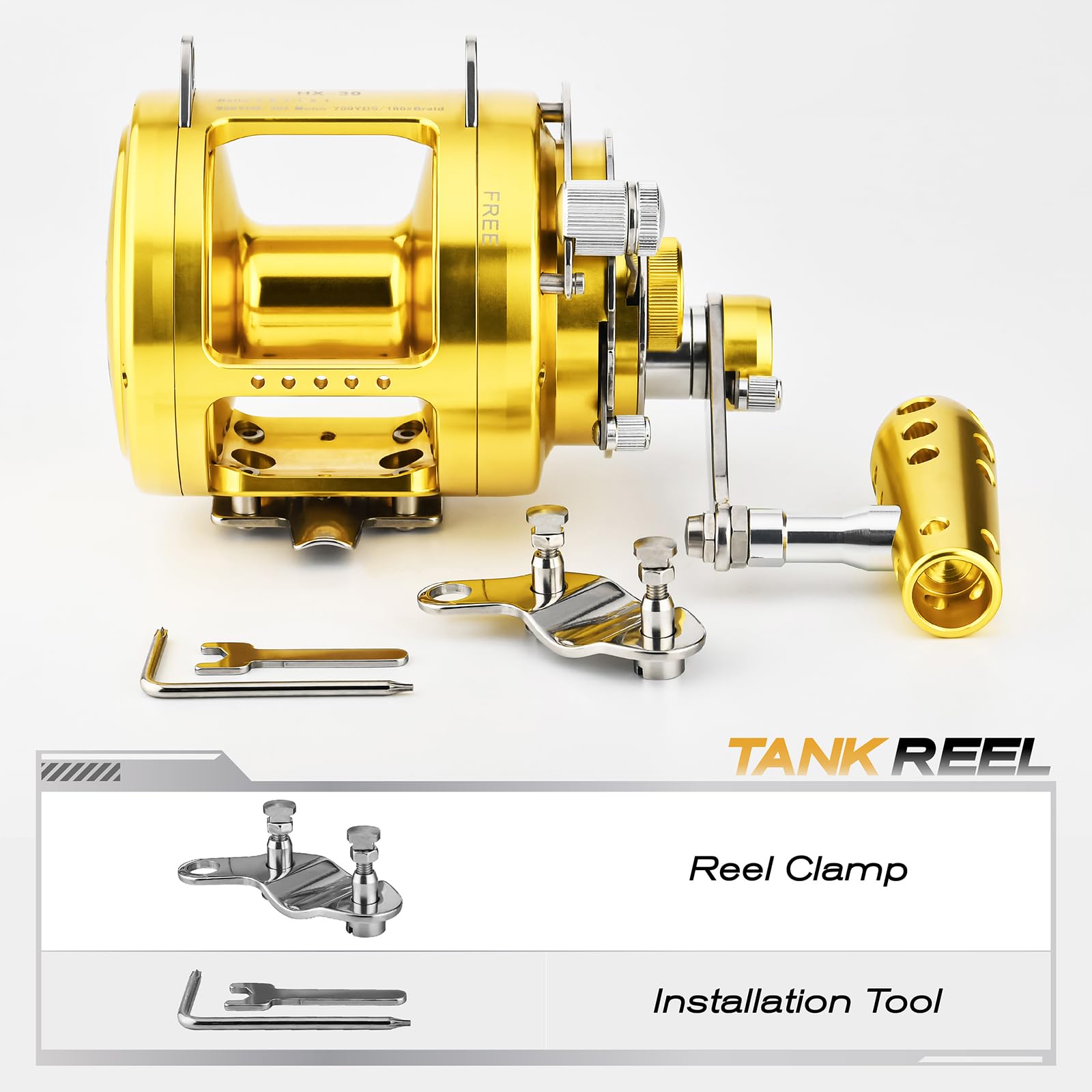 Gomexus Trolling Reel,Conventional Reels Saltwater For Tuna Sailfish Swordfish Deep Sea Fishing Reel