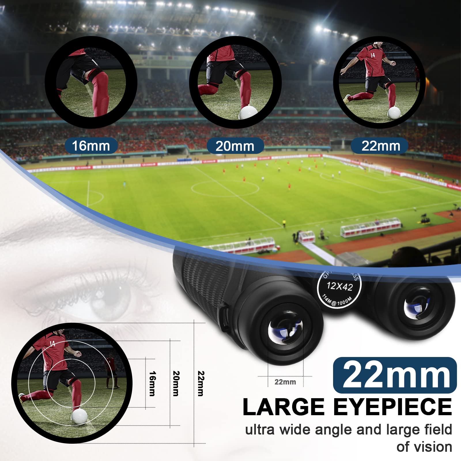 Innhom 10X40 Binoculars For Adults Low Night Vision Binoculars For Hunting Hd Waterproof Compact For Adults Night Vision And Day Bird Watching Hiking With Bak4 Prism Fmc Lens
