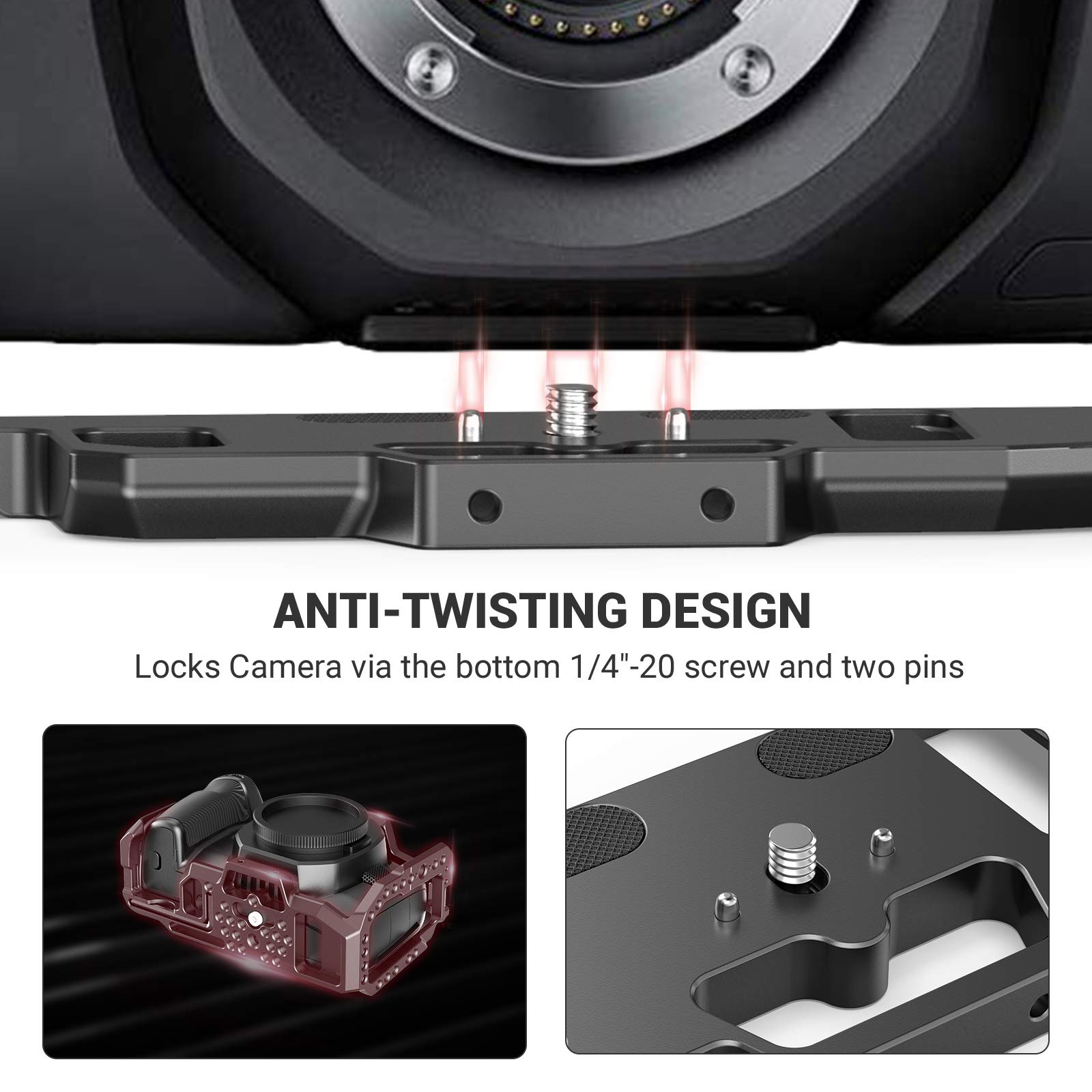 Smallrig [ Version] Bmpcc 4K & 6K Cage For Blackmagic Design Pocket Cinema Camera 4K & 6K W/Cold Shoe, Nato Rail – 2203
