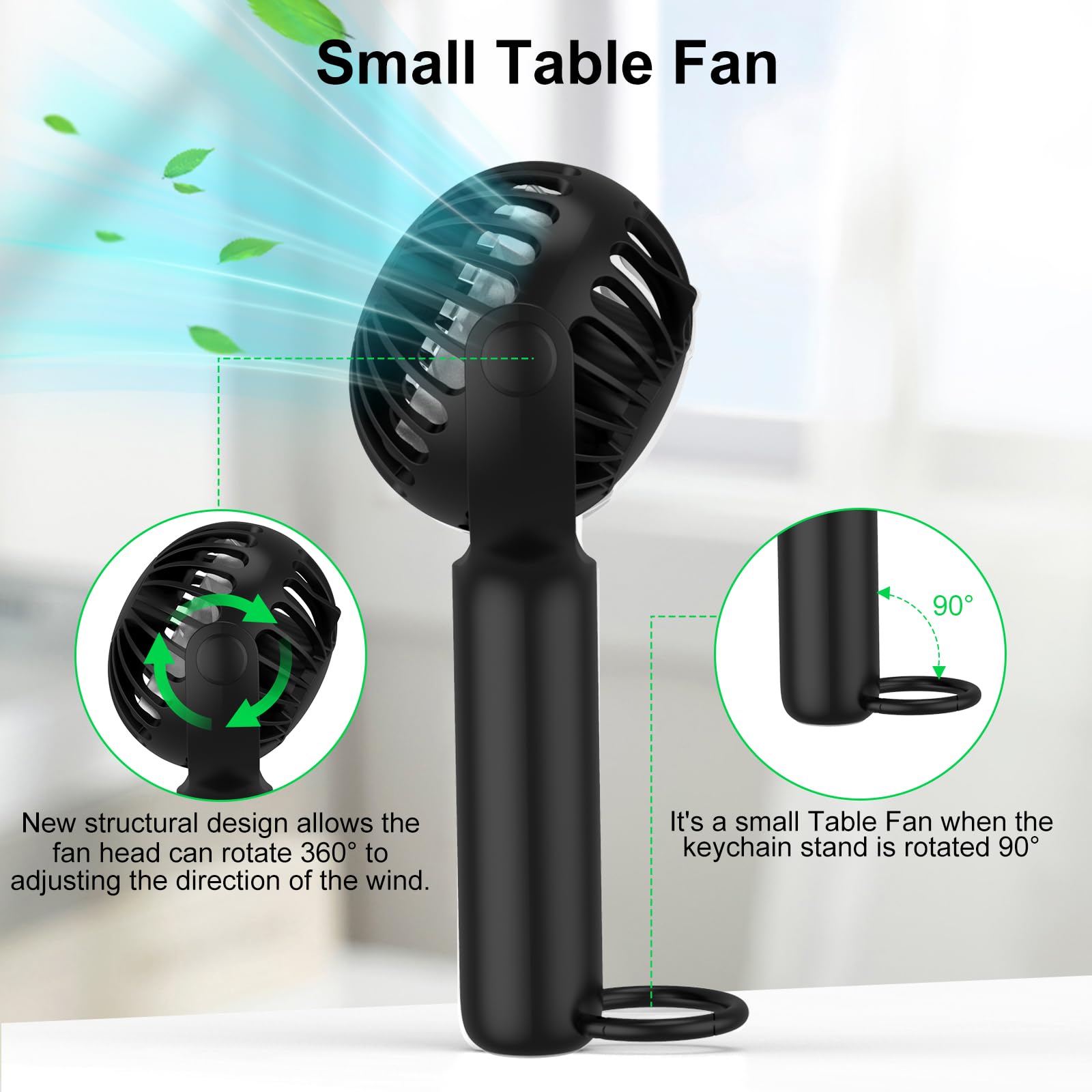 Small, quiet fan with powerful airflow designed for personal cooling and comfort Koospark