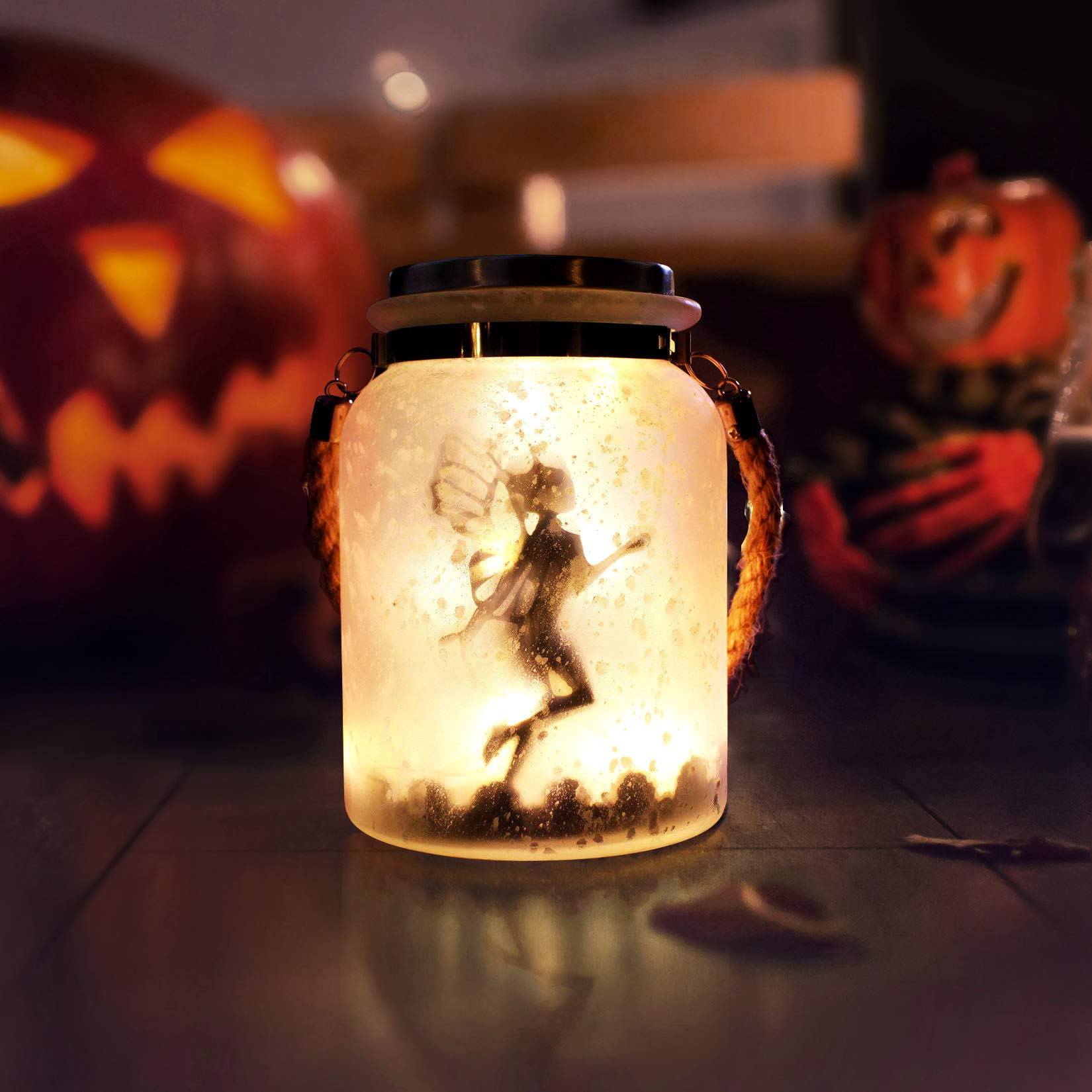 Kaixoxin 2 Pack Solar Lantern Fairy Lights Ideal For Great  White Frosted Glass Hanging Jar Solar Lights Outdoor Decorative 20 Warm White Mini Led String Lights (Fairy-2)