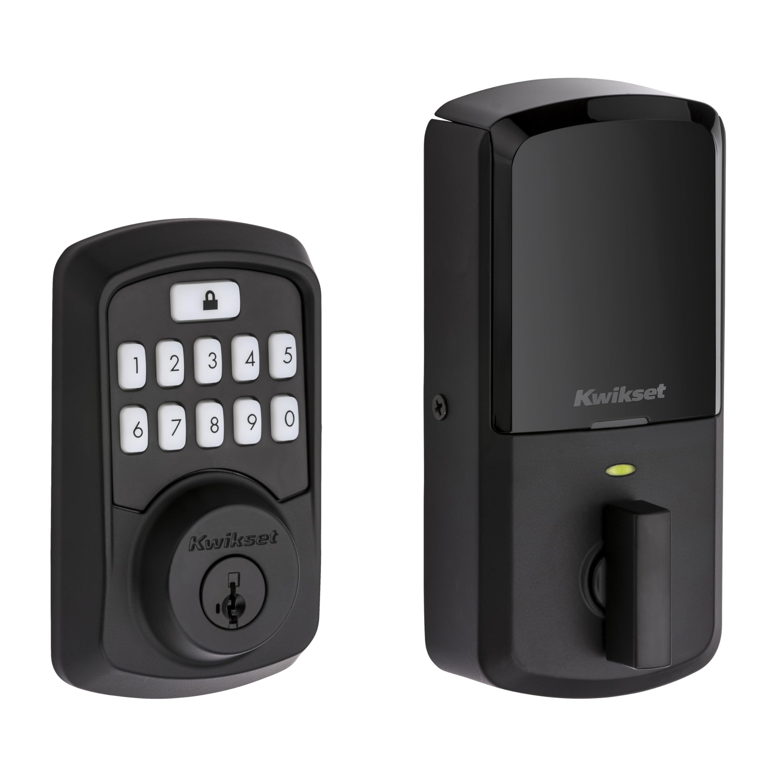 Kwikset 99420-003 Aura Bluetooth Programmable Keypad Door Lock Deadbolt Featuring Smartkey Security, Iron Black