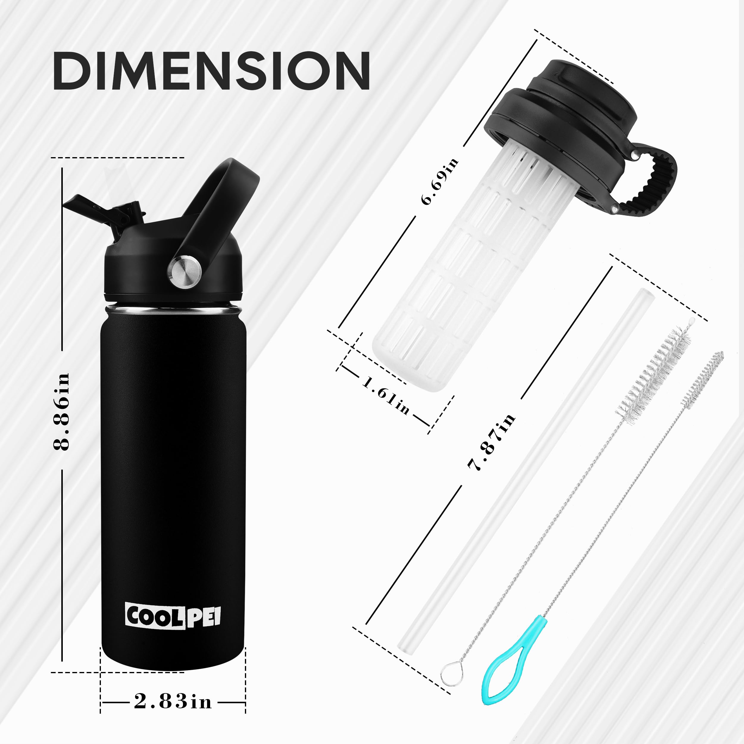 Stainless Steel Fruit Tea Infuser Bottle - Insulated Travel Water Bottle With Infuser