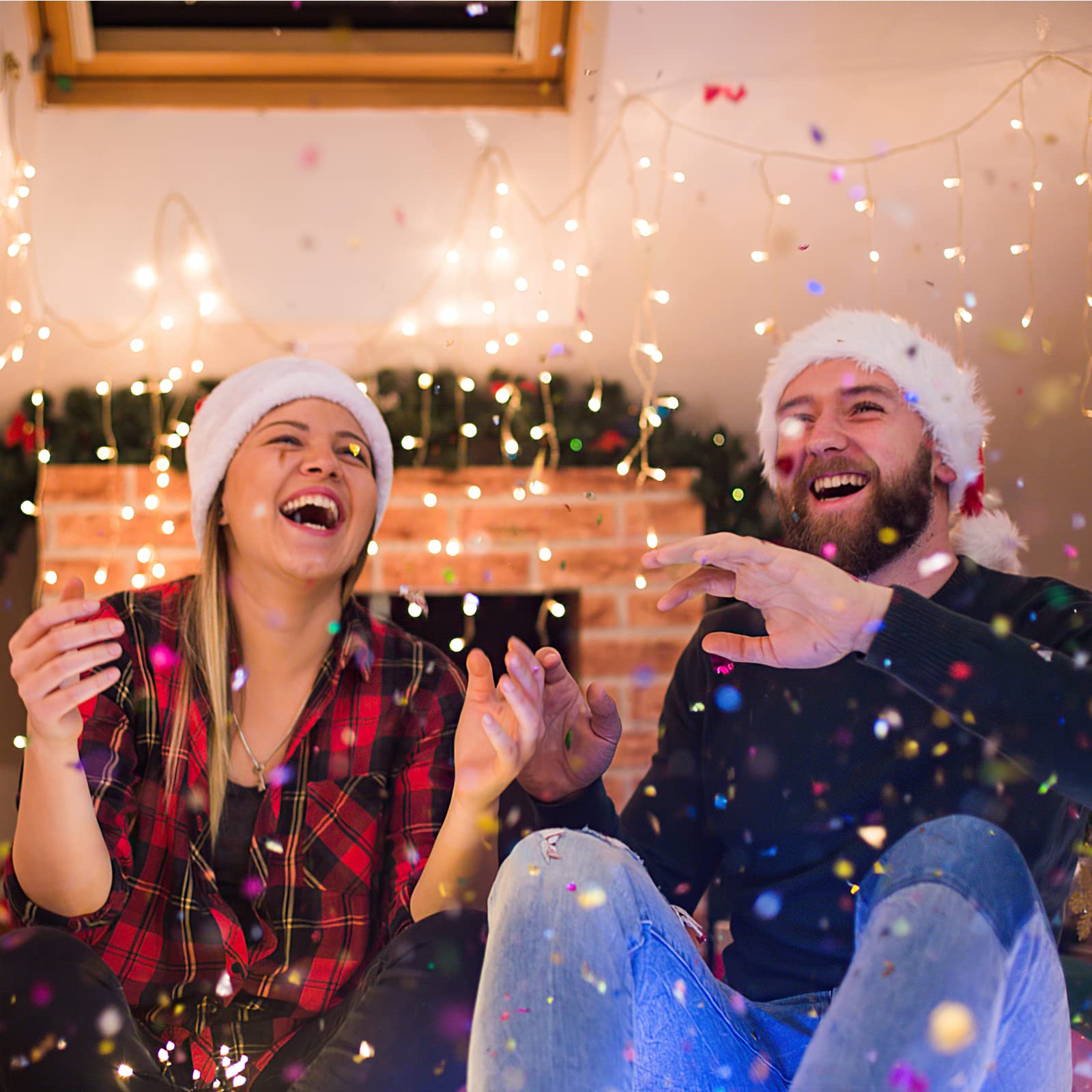 Techip Tchip Christmas Icicle Lights Outdoor, 33Ft 400 Led For Outside, Plug-In Curtain String Twinkle Tree 8 Modes Waterproof Patio Party Holiday Decorations Warm White