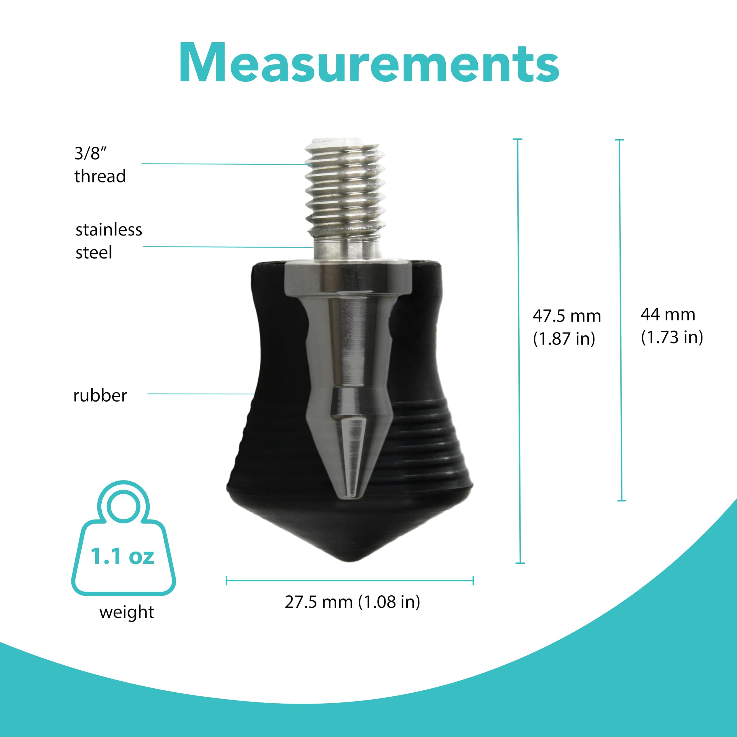 Foto&Tech 3 Pcs 3/8" Rubber Feet Anti-Slip Tripod Spike Replacement Rubber Tripod Photography Outdoor Tripod Spikes Compatible W/Manfrotto Gitzo Benro Induro Kingjoy Weifeng Tripod Monopod Hw-21