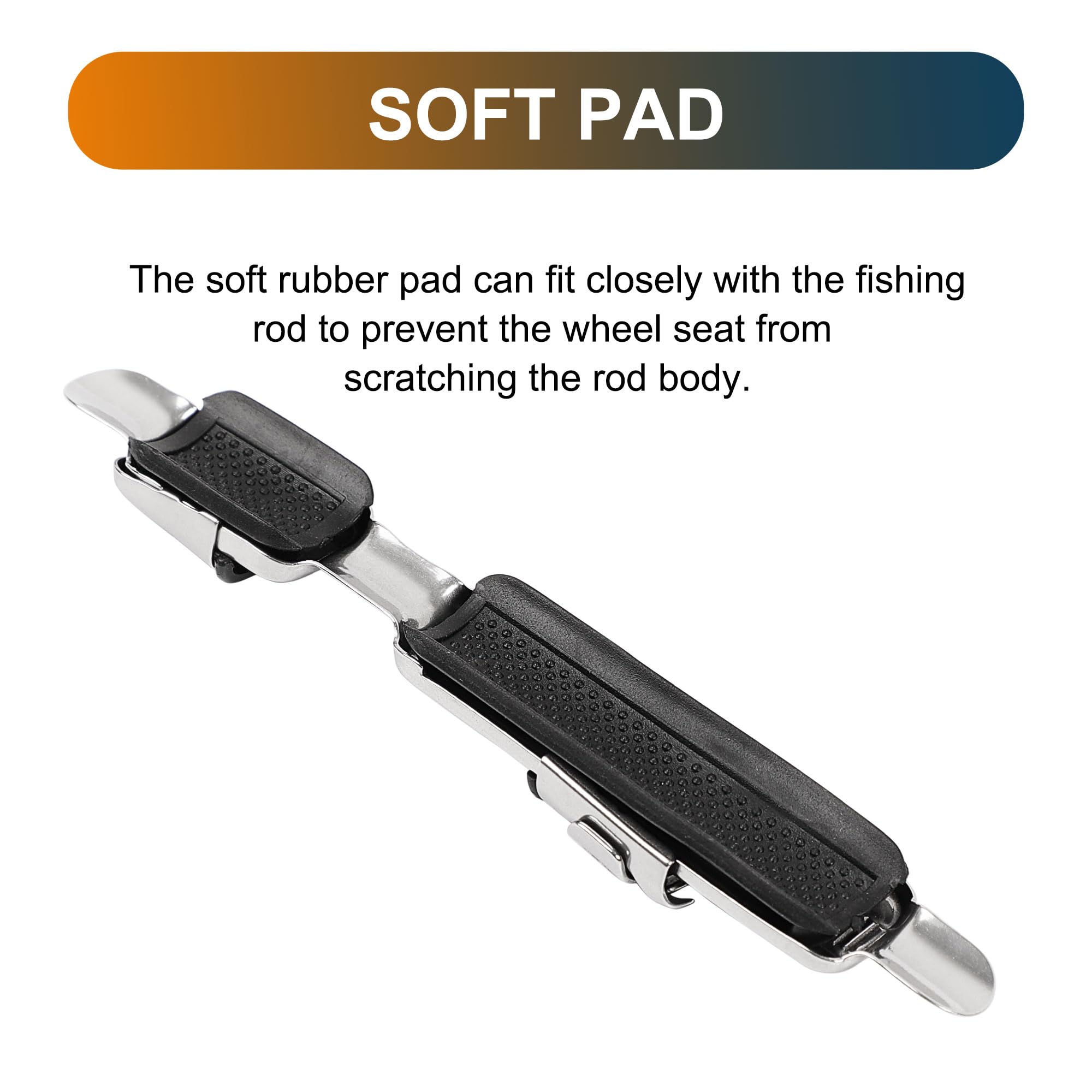 Uxcell 1Pc Adjustable Fishing Reel Seat Plate Snap Lock Metal Reel Seat Rubber Cushion Rod Reel Seat Deck Fishing Pole Wheel Reel Seat Outdoor Fishing Gear