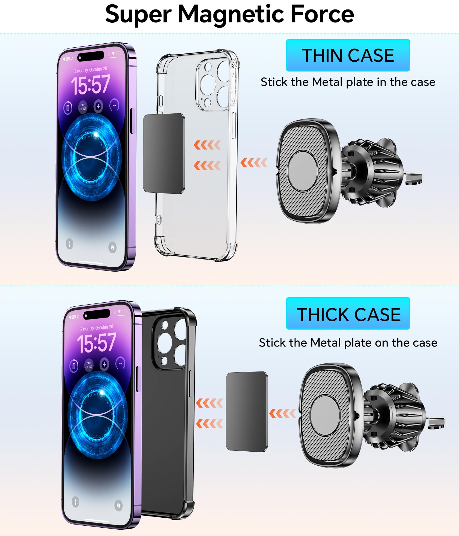 Kaistyle Magnetic Phone Holder For Car【Super Magnets】 Iphone Magnetic Car Mount For Cell Phone【Dash+Vent】 Dash Mounted Holders For Your Car Magnetic Phone Mount Holder For All Smartphones & Tablet