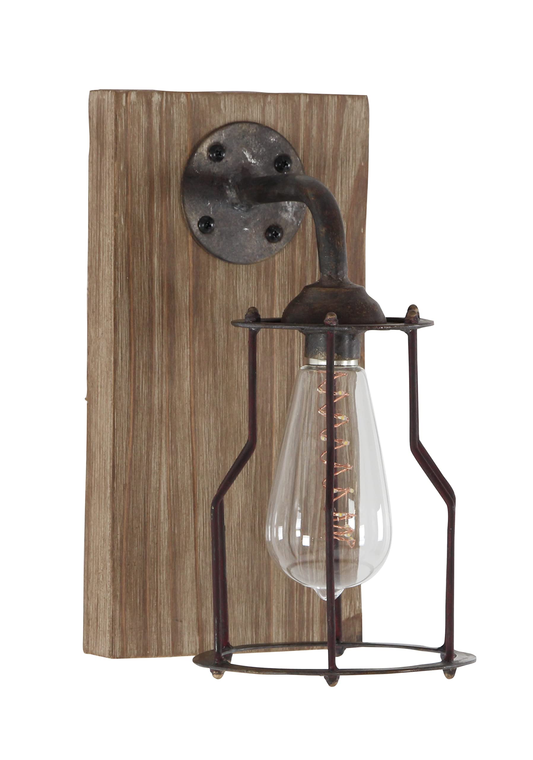 Deco 79 Metal Geometric Room Accent Lamp Battery Operated Table Lamp With Included Fixed Led Light, Lamp 6" X 8" X 11", Brown