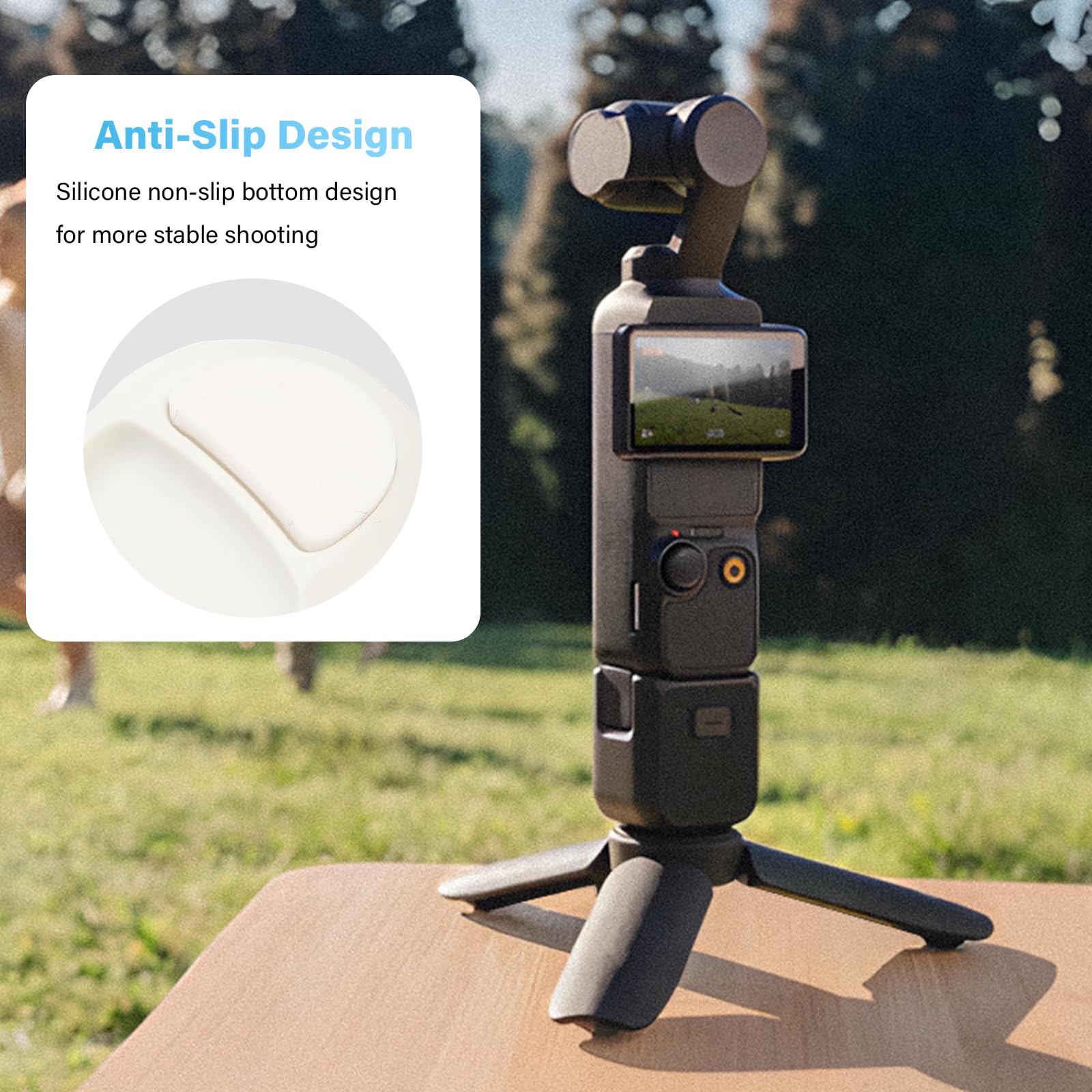 Tyuandouer Pocket 3 Mini Tripod For Dji Osmo Pocket 3 2 1, Compact Foldable Vlog Tripod For Dji Om 4/Action 3 4/Gopro Hero 12 11/For Insta360 X4/For Instax Mini Pal With 1/4 Inch Screw - White