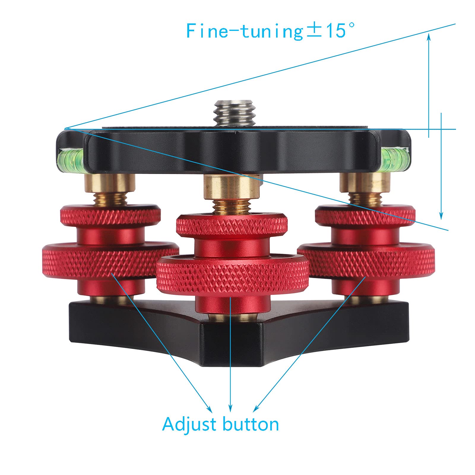 Leftfoto Tripod Leveler Stand With +/-5 Degree Precision Adjustment Bracket For Panoramic Head Ball Head Video Head And Tripod