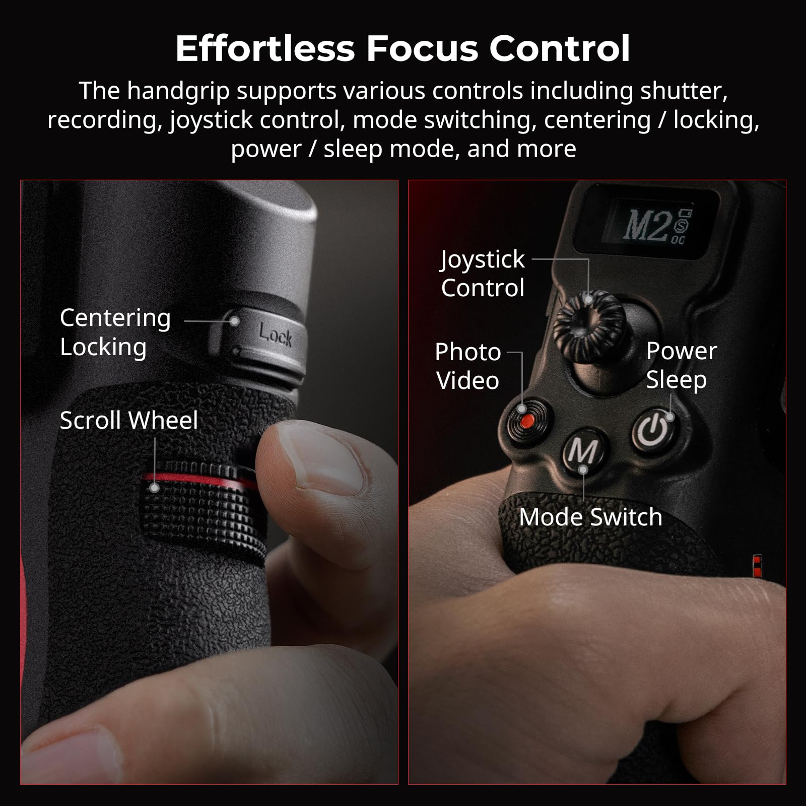 Smallrig Focus Control Dual Grip For Dji Rs 2 / Rs 3 Pro/Rs 4 Pro Gimbal Stabilizer, Dual Handle With Nato Rail, Joystick Operation, Mode Switching, Centering/Locking, Max Load 17.6Lb(Not For Rs4)