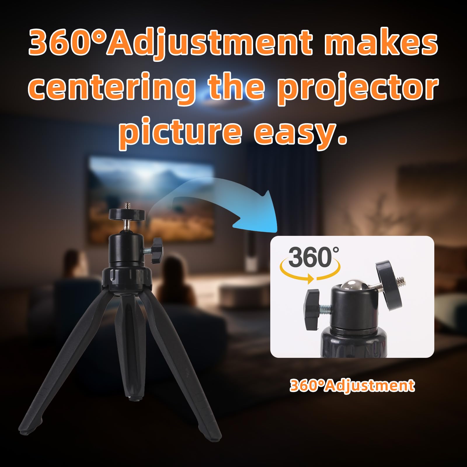 Zebrabox Mini Projector Stand Adjustable Projectors Tripod Table Top Projector Tripod Stand - Small Tripods For Mini Projectores, Cameras, Dslr