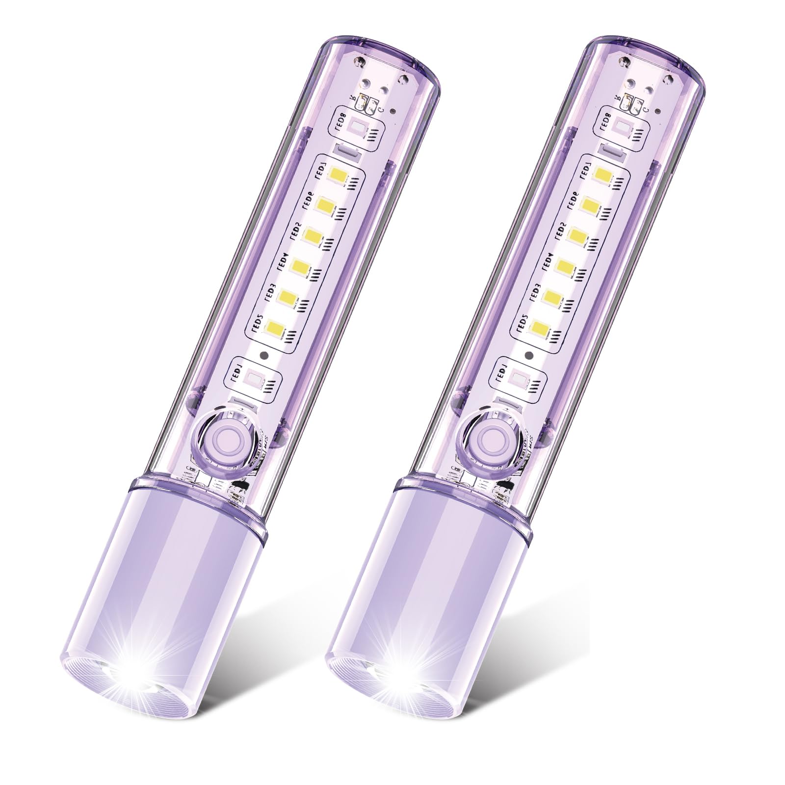 Vavofo Purple Led Edc Flashlight - Usb-C Rechargeable, Waterproof, Zoom Focus, 3 Modes, Red & Blue Emergency Strobe - Best For Outdoor, Utility, And Survival Use