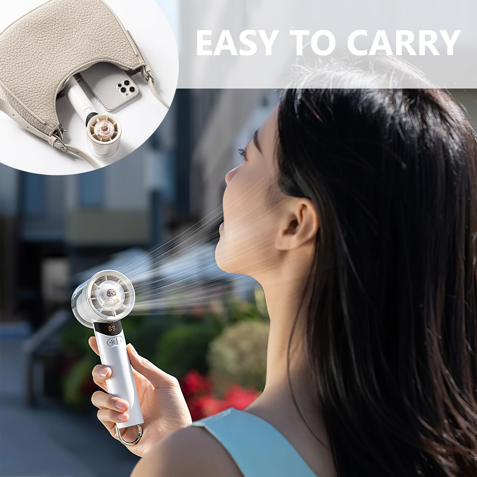 Portable Handheld Fan, Desktop Handheld Fan With Night Light Function, 100 Wind Speed Adjustable