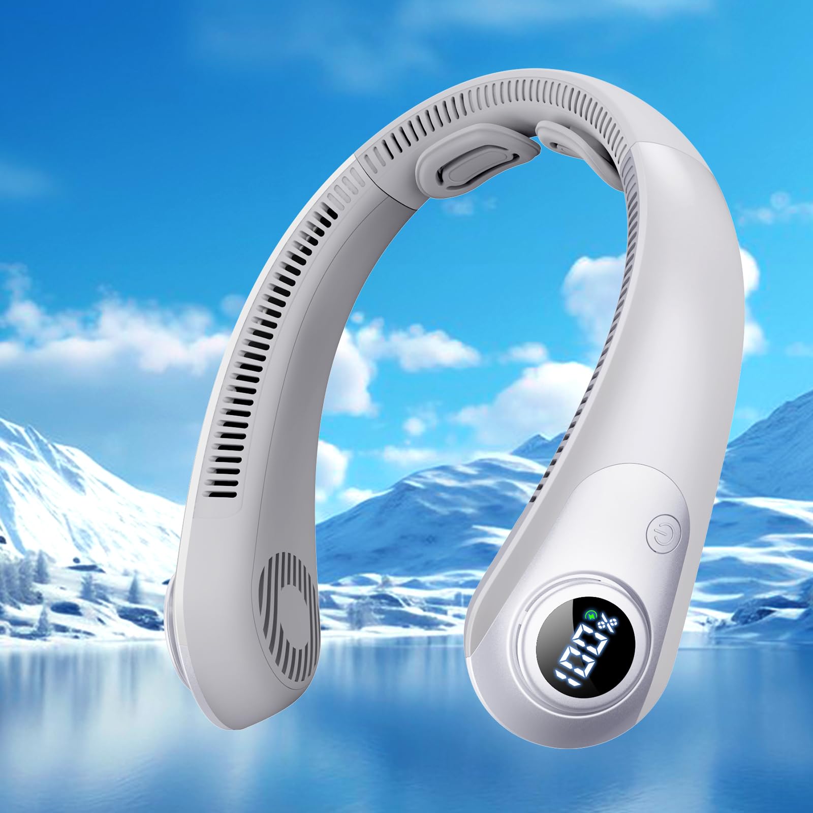 Portable Neck Fan Rechargeable, Bladeless Hands-Free Wearable Personal Fan, Cooling Neck - Koospark