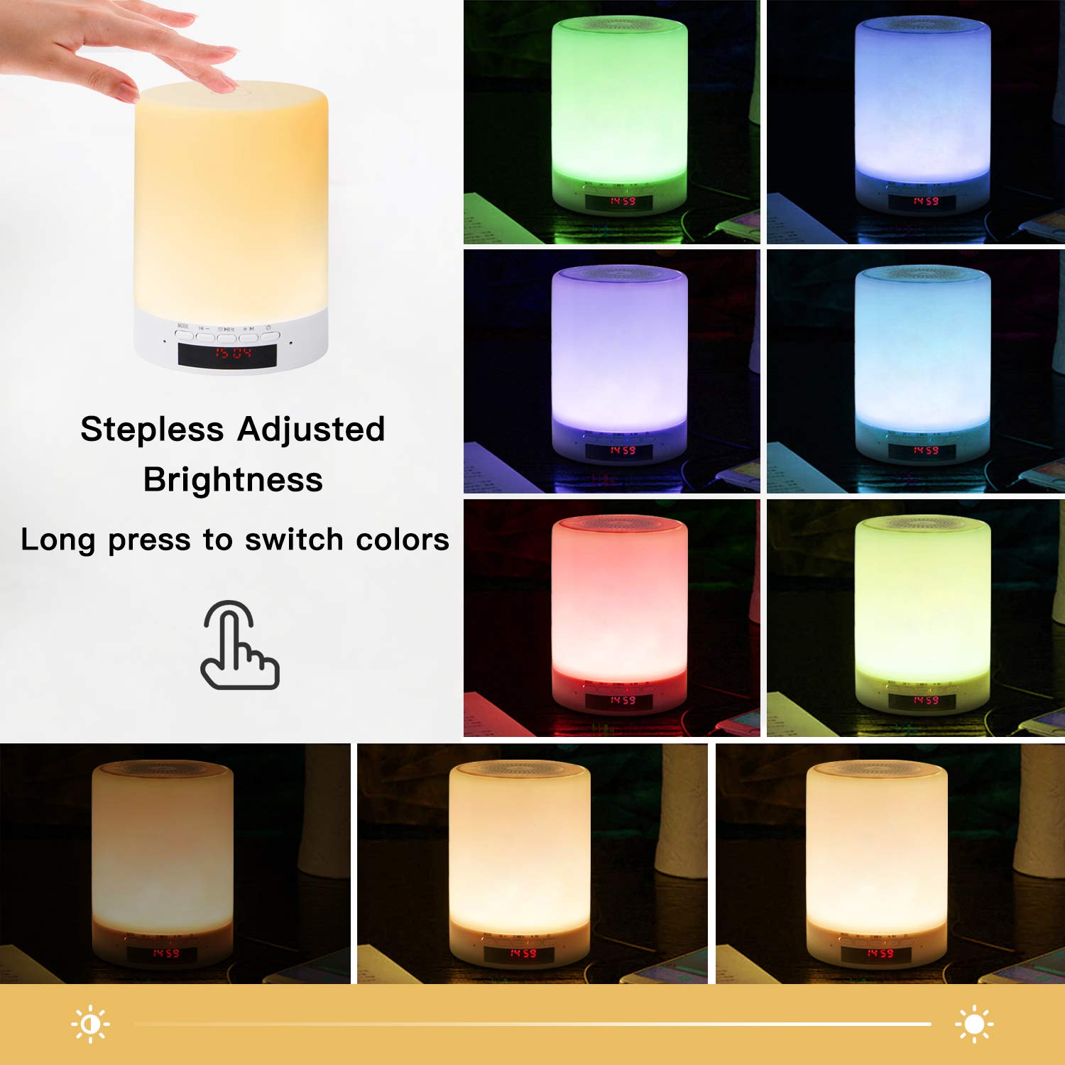 Kenon Engraved Touch Table Lamp For Mom, Personalized Touch Sensor Bedside Lamps With Bluetooth Speaker, Birthday Mother'S Day For Mom