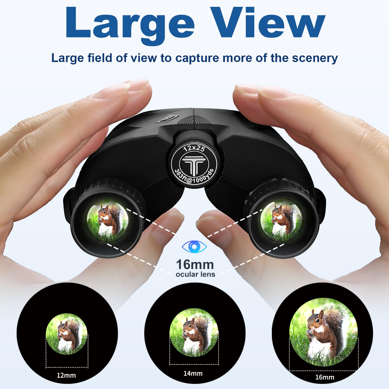 Tooup Compact Binoculars For Adults And Kids - High Powered With Clear Low Light Vision And Large Eyepiece, Hd Easy Focus For Bird Watching, Concerts And Sports