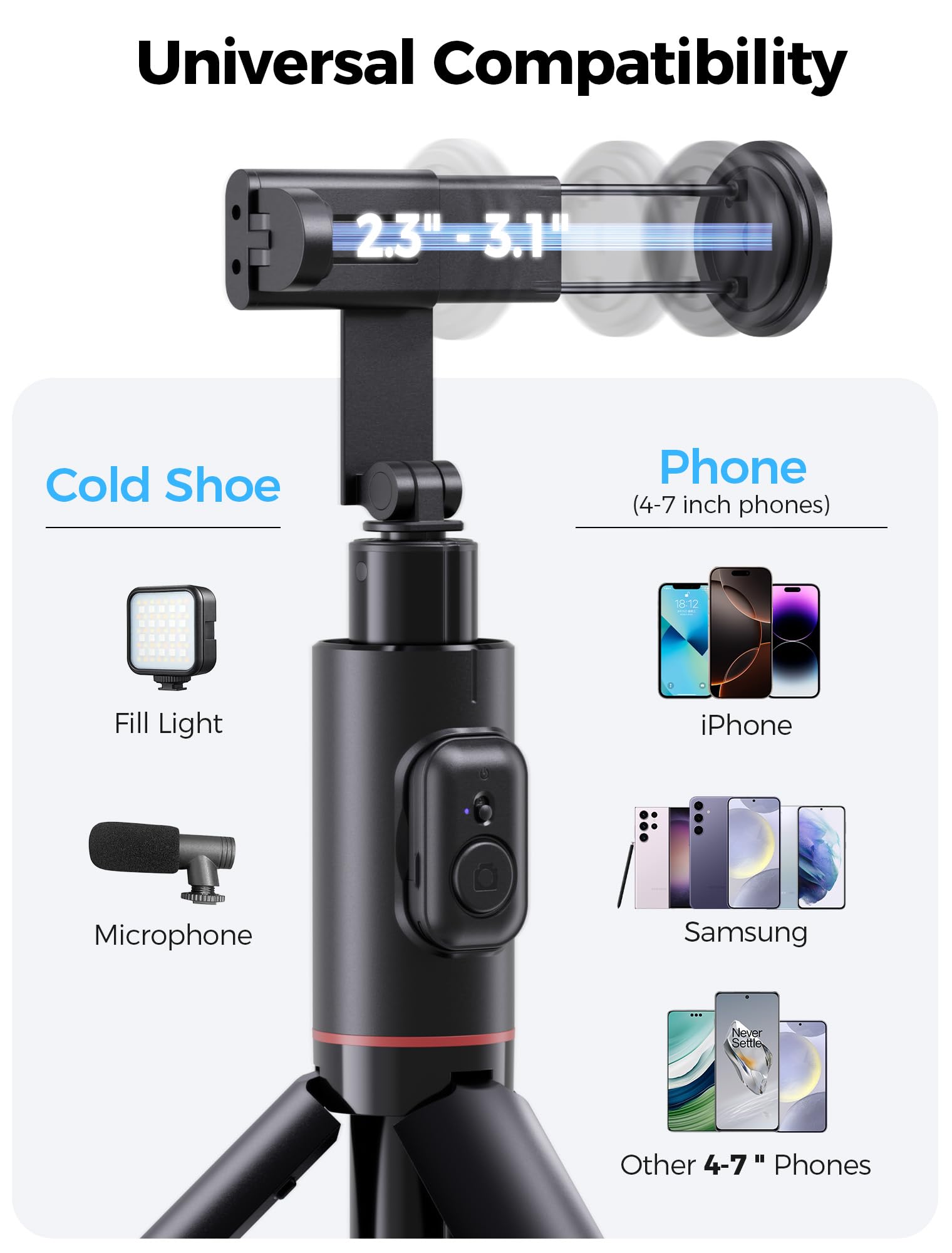 Gliship 72" Phone Tripod Selfie Stick, Extendable Tripod For Iphone With Remote, Portable Cell Phone Tripod Stand For Video Recording All-In-1 Travel Smartphone Tripod Compatible With Iphone 16/15/14/Android