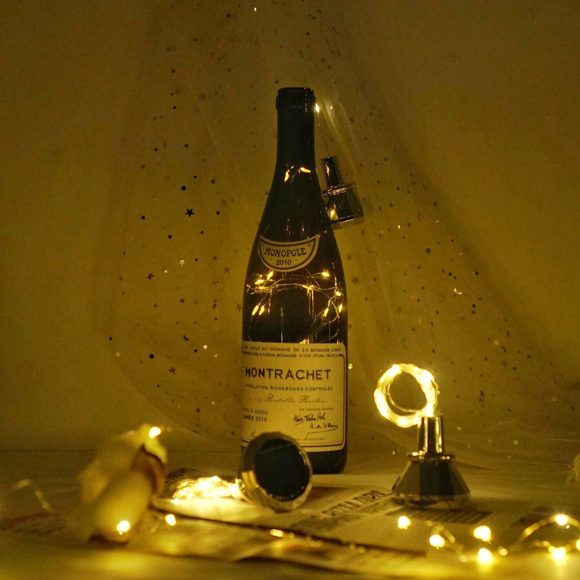 Ninite Lights Solar Wine Bottle Lights, 10 Pack Diamond Cork Lights, 20 Led Outdoor Waterproof Fairy String Lights For Garden Wedding Patio (Warm White)