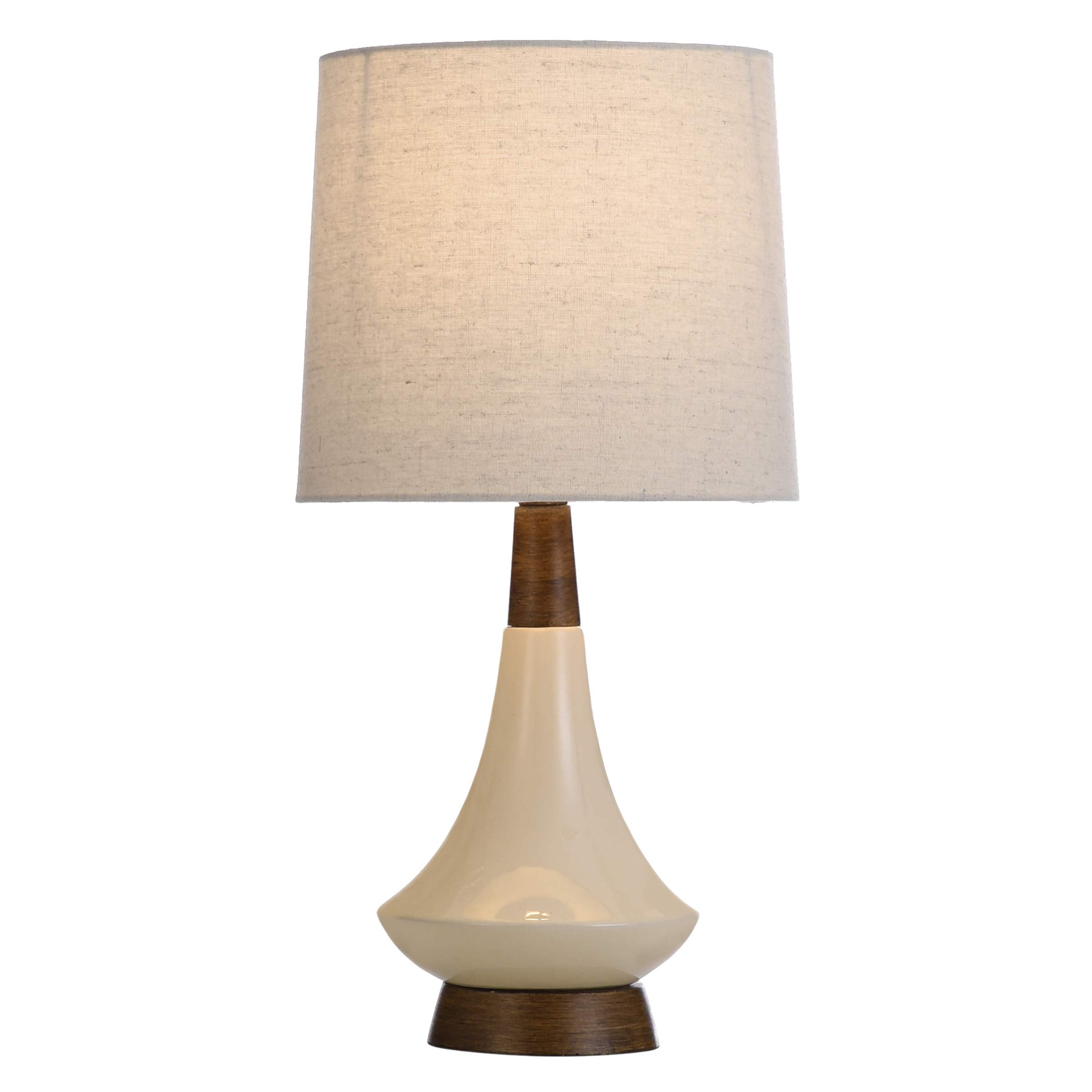 Collective Design L13225Bam Table Lamp, White Washed Wood/Cream