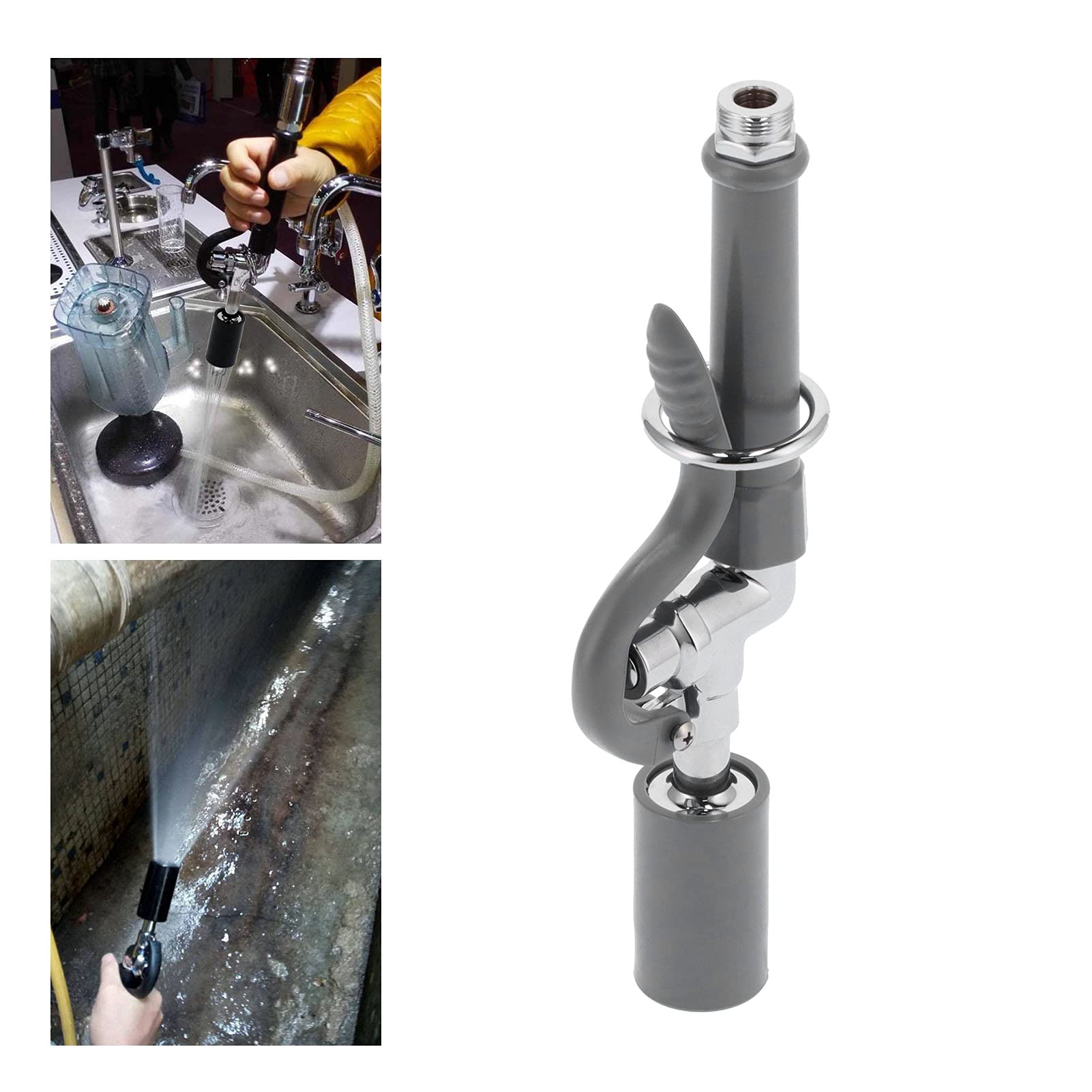 Shanrya Sink Sprayer, Sink Sprayer Commercial Sink Sprayer Kitchen Sprayer Commercial Faucet Sprayer Assembly Sink Sprayer High Pressure Rinse Faucet Spray Accessory Gray