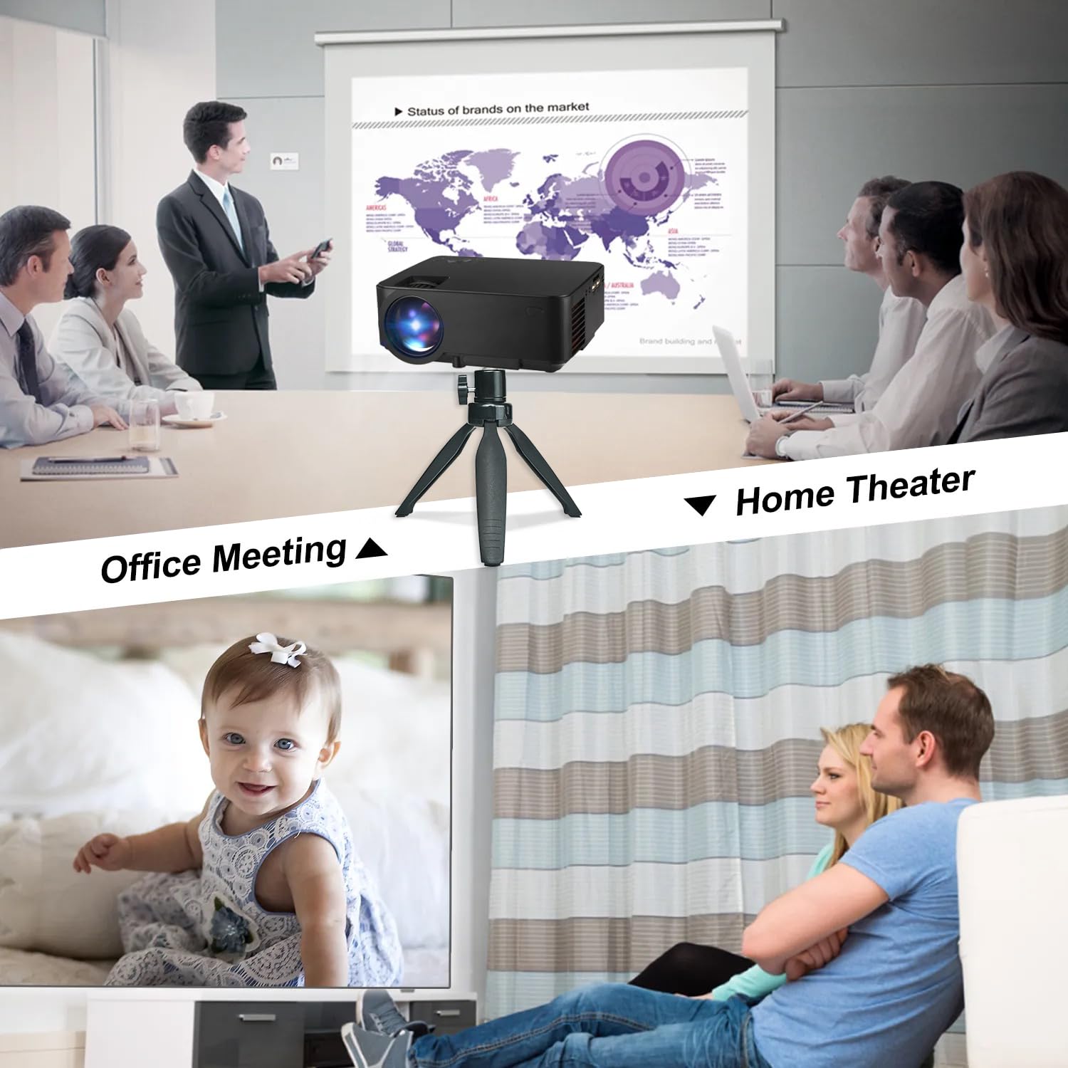Pantwoo Mini Desktop Tripod Stand With 6.3 Inch Universal 1/4 Screw Ballhead For Projectors, Dslr Cameras, Webcams, Smartphones, And Selfie Sticks - Black Angle Adjustable