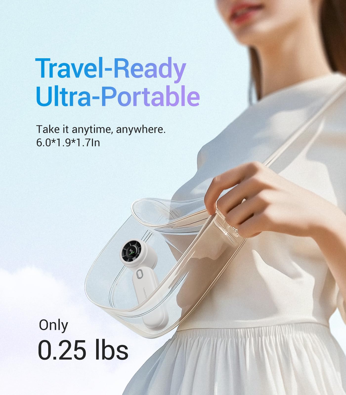 High-Speed Portable Handheld Turbo Fan, Usb Rechargeable Battery Powered, Small Portable Pocket Fan