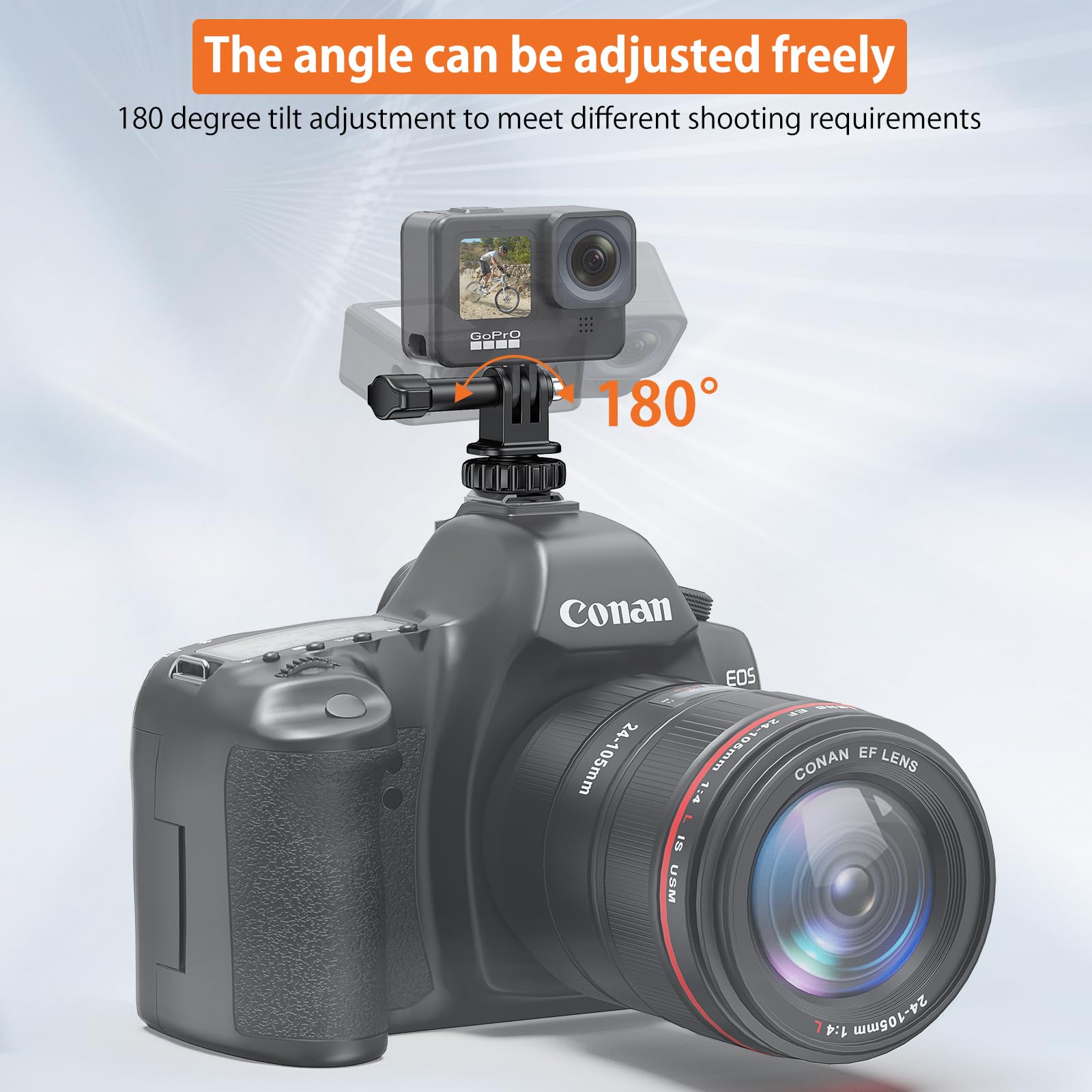 Vrig Hot Shoe Mount Adapter For Gopro Hero 10/9/8/7/6/5, Dji Osmo Action, Akaso Brave 8/7/6 Applicable For Tripod Selfie Stick Monopod And Dslr Camera