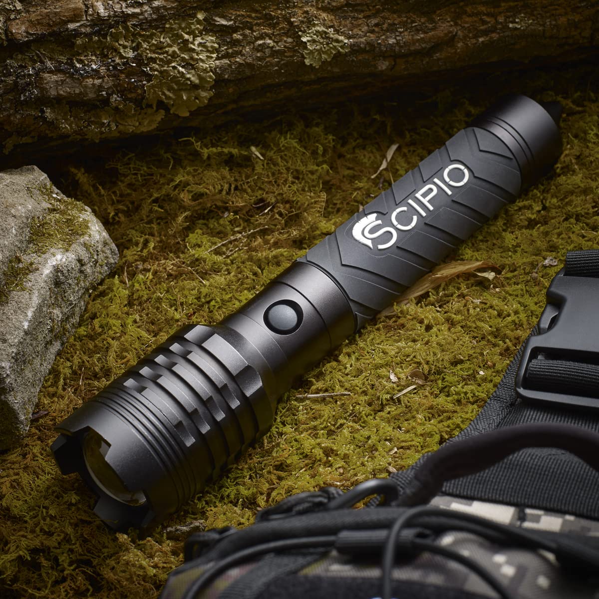 Scipio Tactical Rechargeable Led Flashlight - 4000 Lumens With Glass Breaker And Bright Light