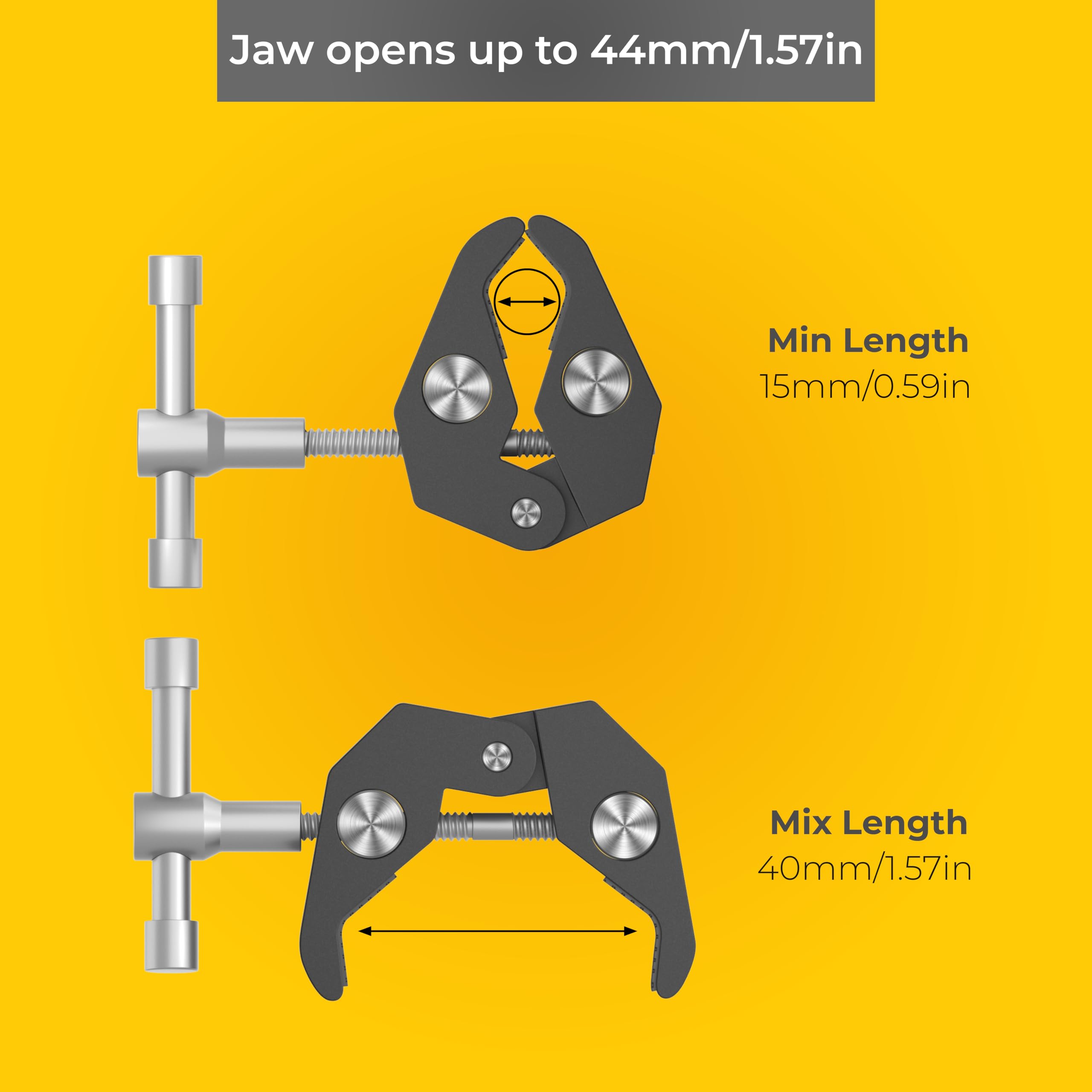 Reflex Camera Super Clamp With 1/4" And 3/8" Thread Ideal Magic Arm Clamp With Rotary Handle For Photography, Tripod, Lights, Umberellas, Dslr Cameras, Shelves, Rods, Light Stands - Fully Adjustable