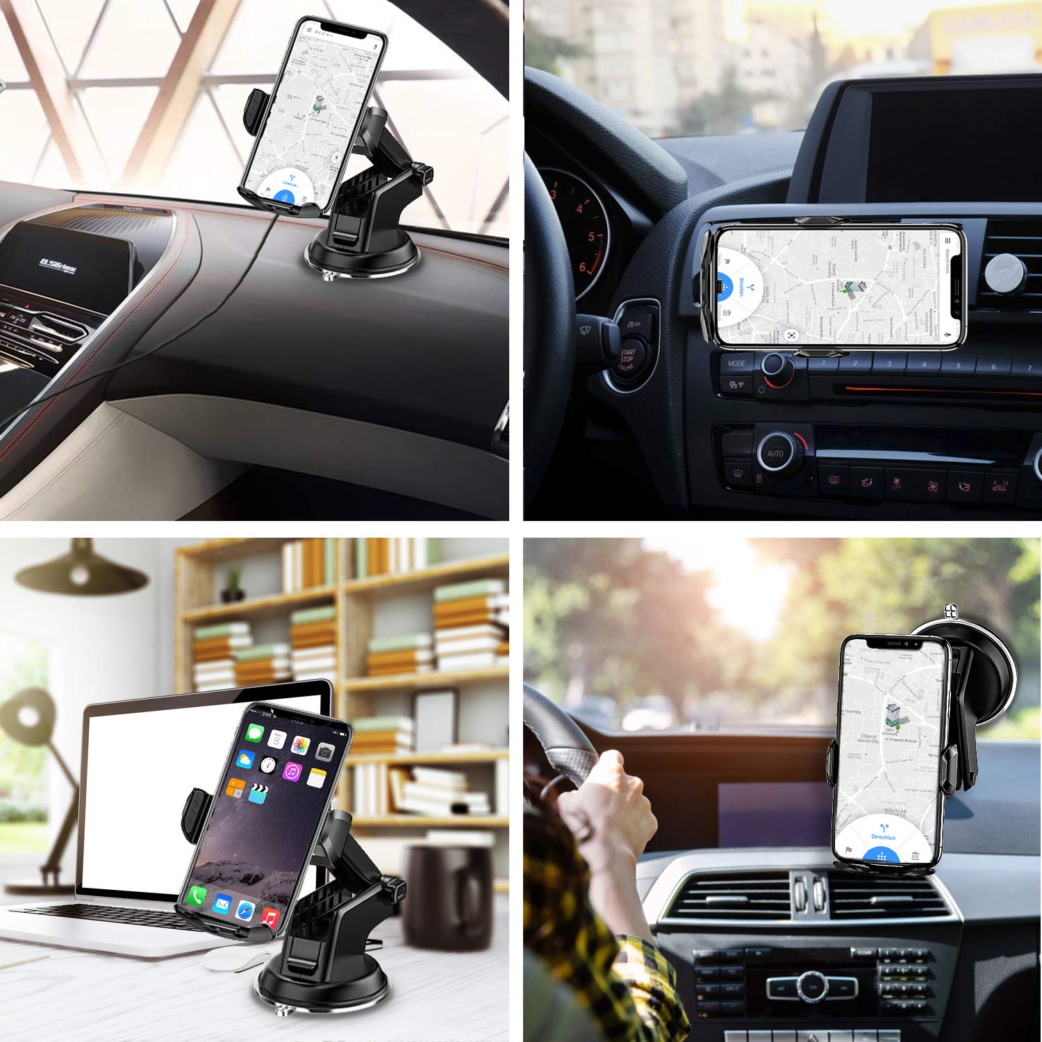 Yitumu Wireless Car Charger Mount, 15W Qi Fast Charging Auto-Clamping Phone Holder, Vent/Mount Compatible With Iphone 13/12/11/X/8, Samsung S20/S10/Note20/Note10
