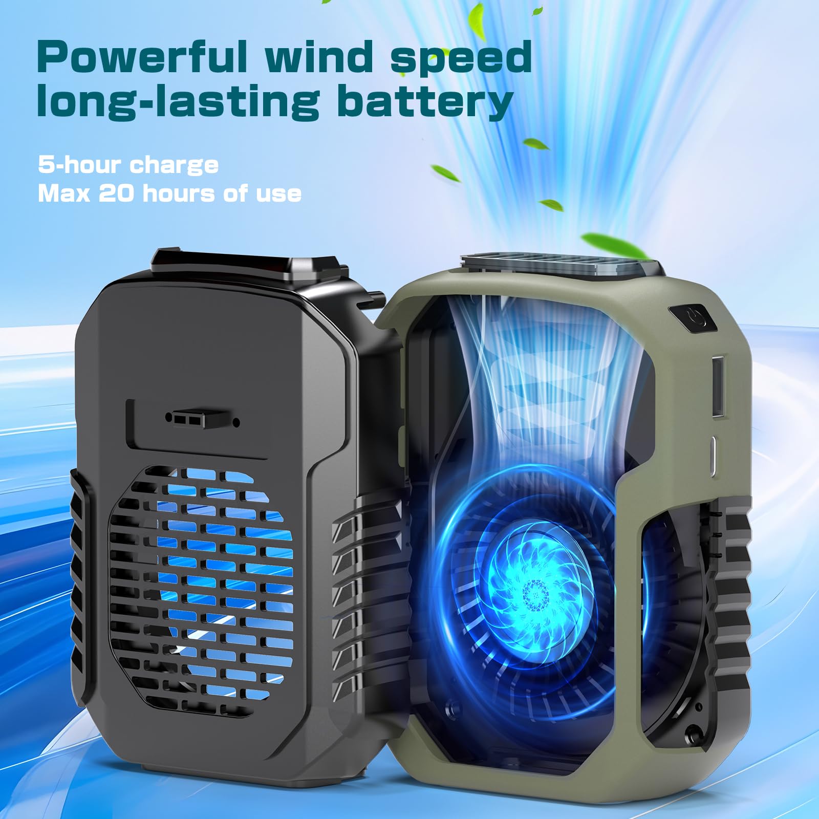 Portable Waist Fan Rechargeable, Portable Wearable Fan Hand 6000Mah With 24H Of Working Time
