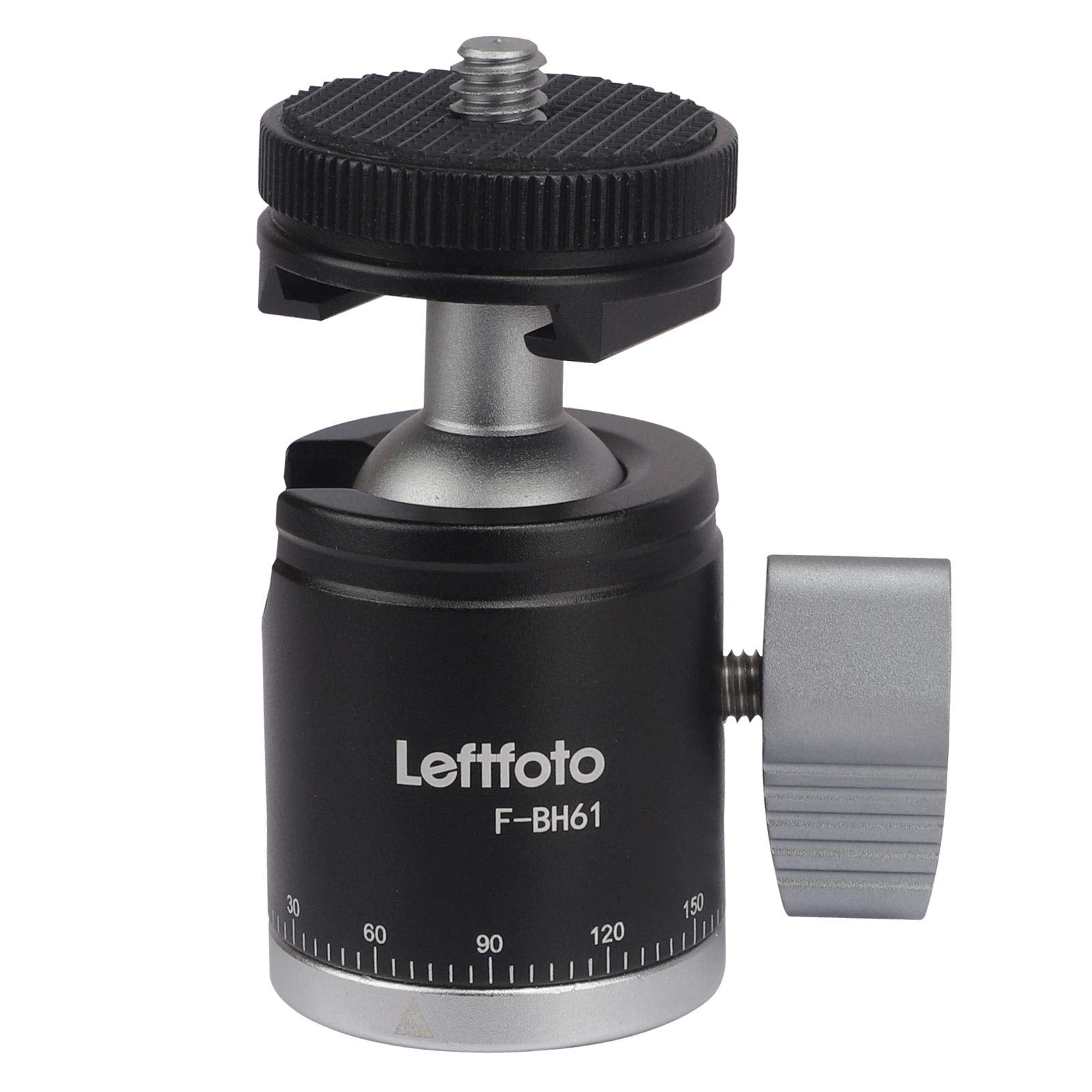 Leftfoto Camera Tripod Mini Ball Head Adapter 360 Degree Rotatable Pan 90°Tilt With Cold Shoe Mount With 1/4" Screw For Dslr Cameras Cell Phone Tripods Monopods Camcorder Light Stand Speedlight Quick Release