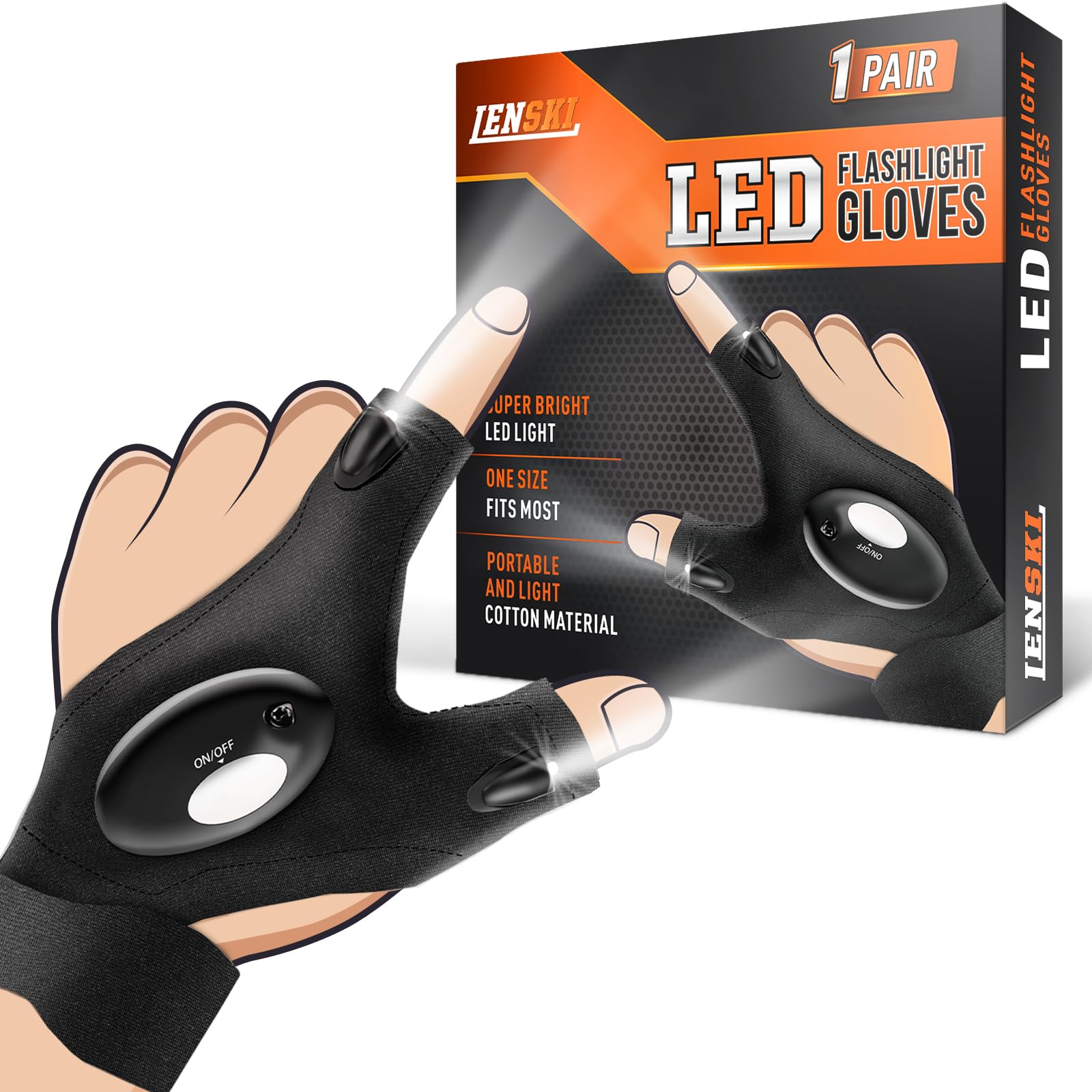 Lenski Father'S Day , Flashlight Gloves Dad  For Fathers Day,  For Dad Who Wants Nothing, Birthday  For Men Him Husband Father, Cool Gadgets For Men