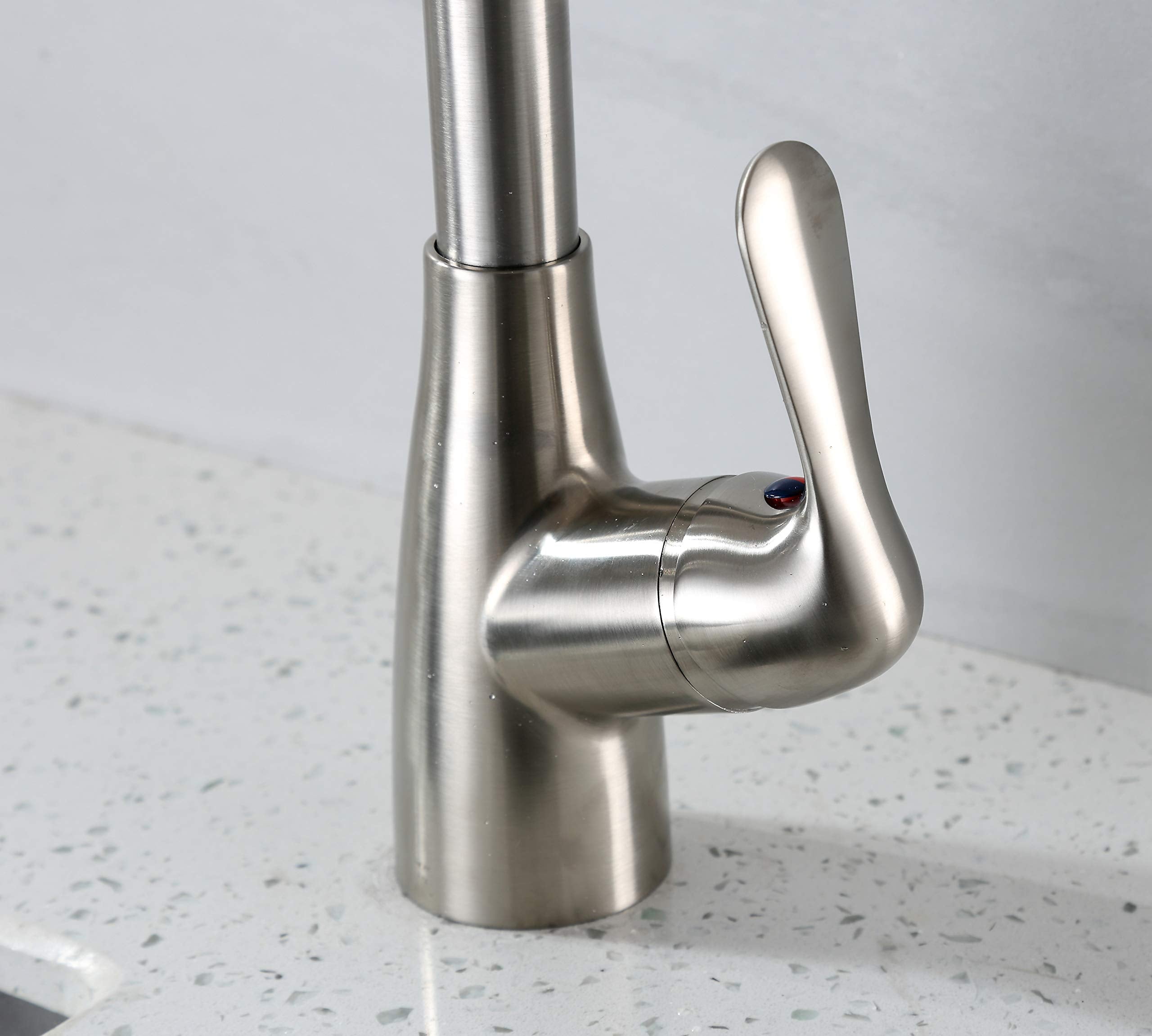 Derengge Stainless Steel Kitchen Faucet Single Handle Pull-Down Kitchen Sink Faucet With Soap Dispenser,Faucet For Farmhouse, Camper, Laundry, Rv, Bar,2 Hole Installation,Kf-058S-Ss