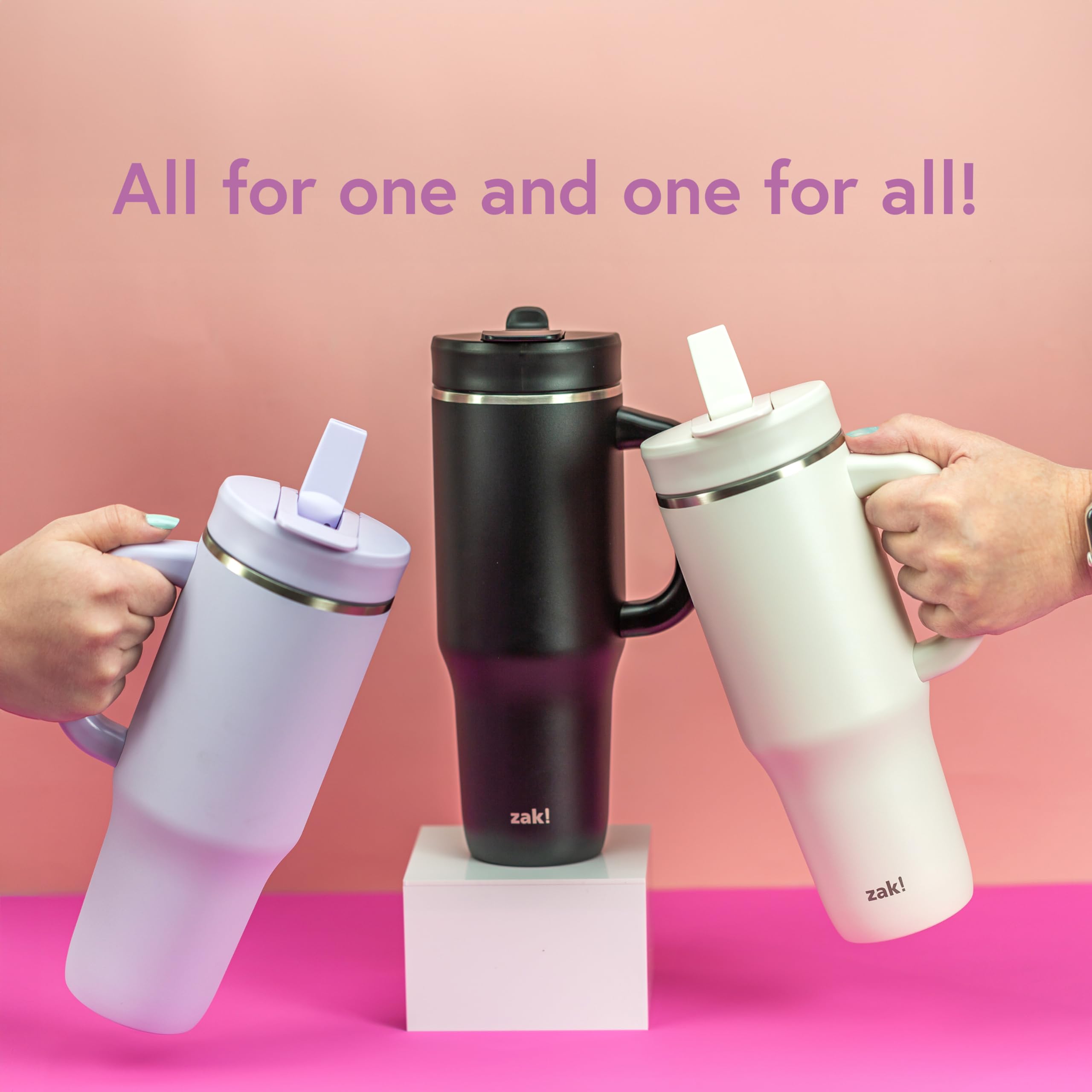 Zak Designs Harmony 2-In-1 Coffee Tumbler For Travel Or At Home, 40Oz Recycled Stainless Steel