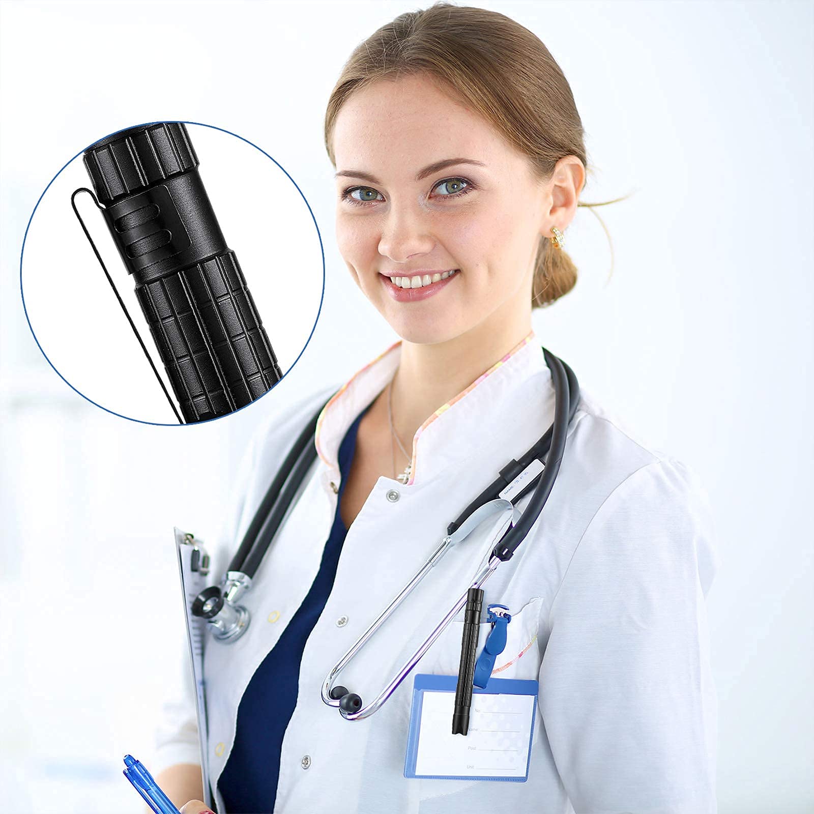Outus Flashlight Pocket Black Clip Removable Accessory Penlight Replacement Parts For Flashlights Keychain Lights (40)
