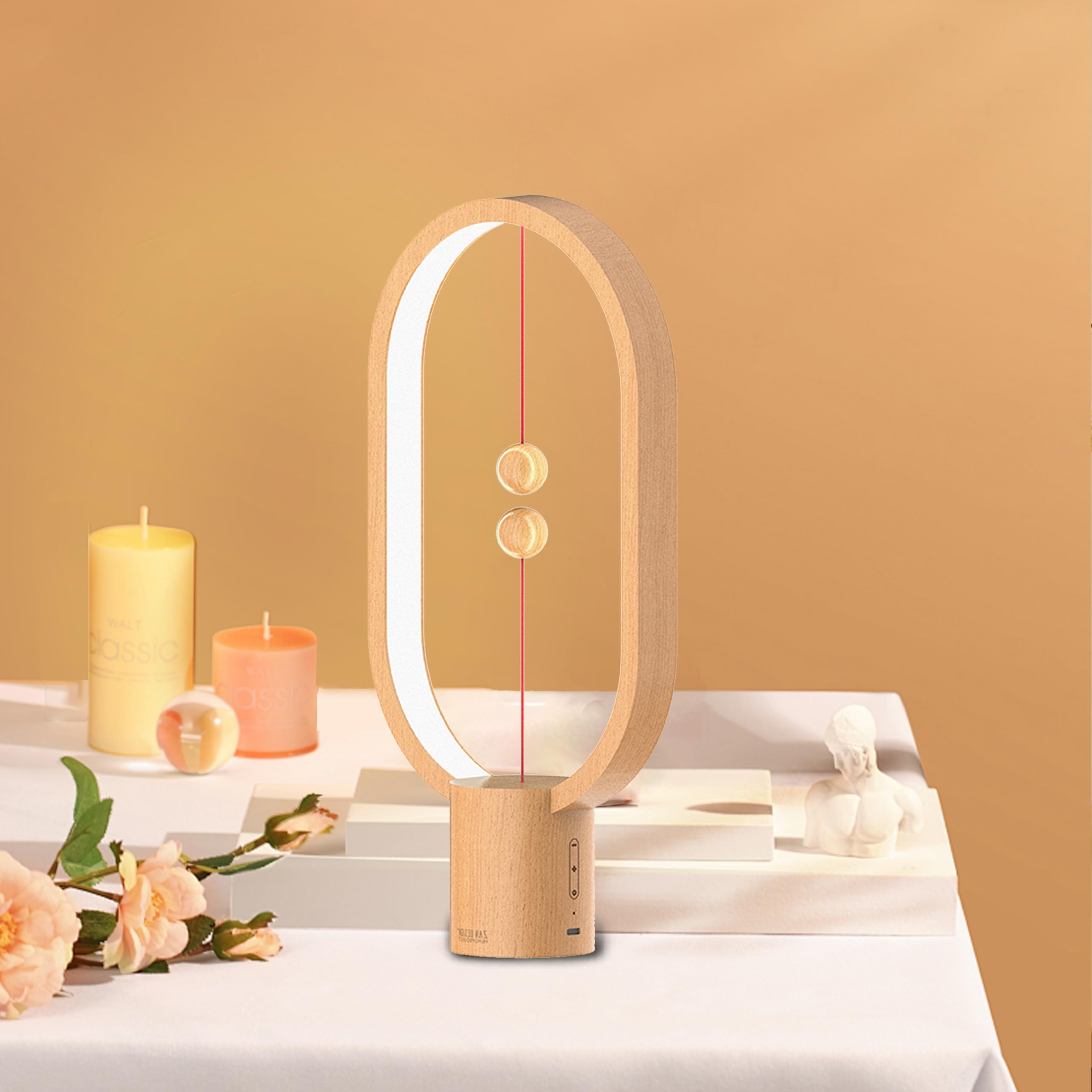 Babloom Heng Balance Light, Usb Powered Led Table Lamp, Creative, Magnetic Switch Night Light, Dimmable Eye Protection Table Lamp, Used For , Decoration Bedside, Dormitory And Office(Wood Grain)