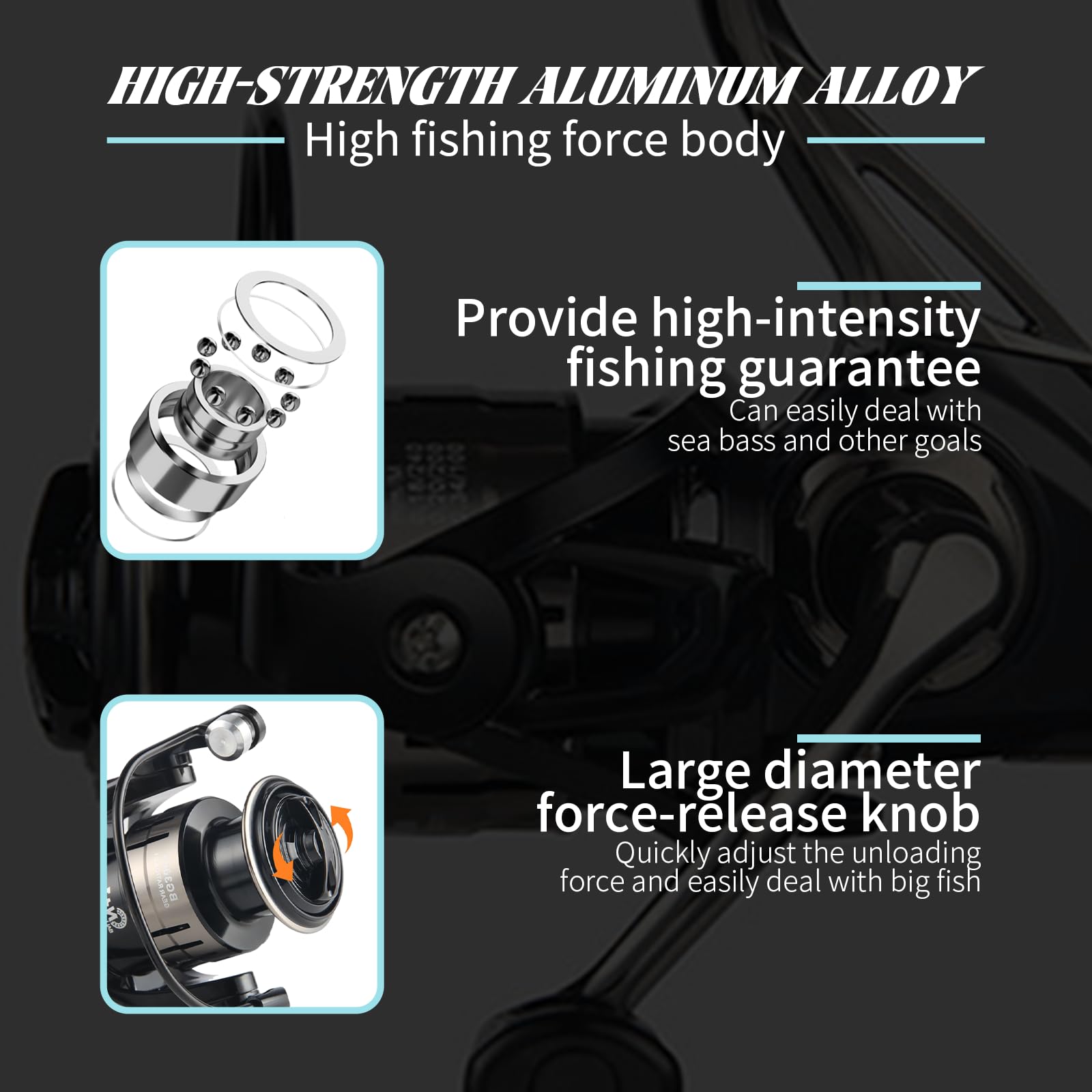 Oh My Wow Fishing Reel Spinning Reels Metal Spool And Handle For Saltwater And Freshwater Fishing