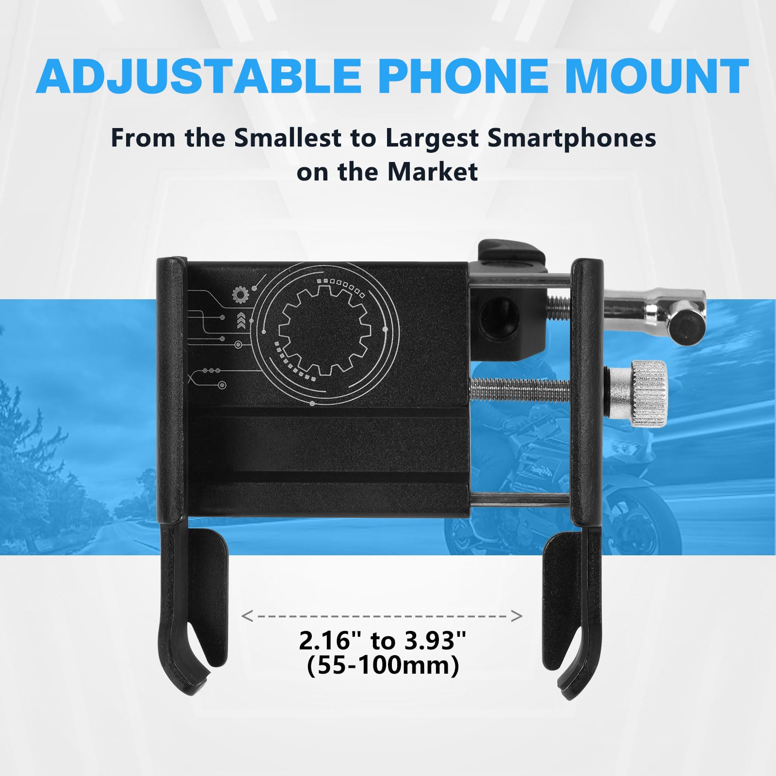 Codyofwatar Phone Holder With Clamp For Golf Cart, All Metal Universal Phone Holder Handlebar Mount Clamp For Golf, Stroller, Bicycle, Bike, Wheelchair