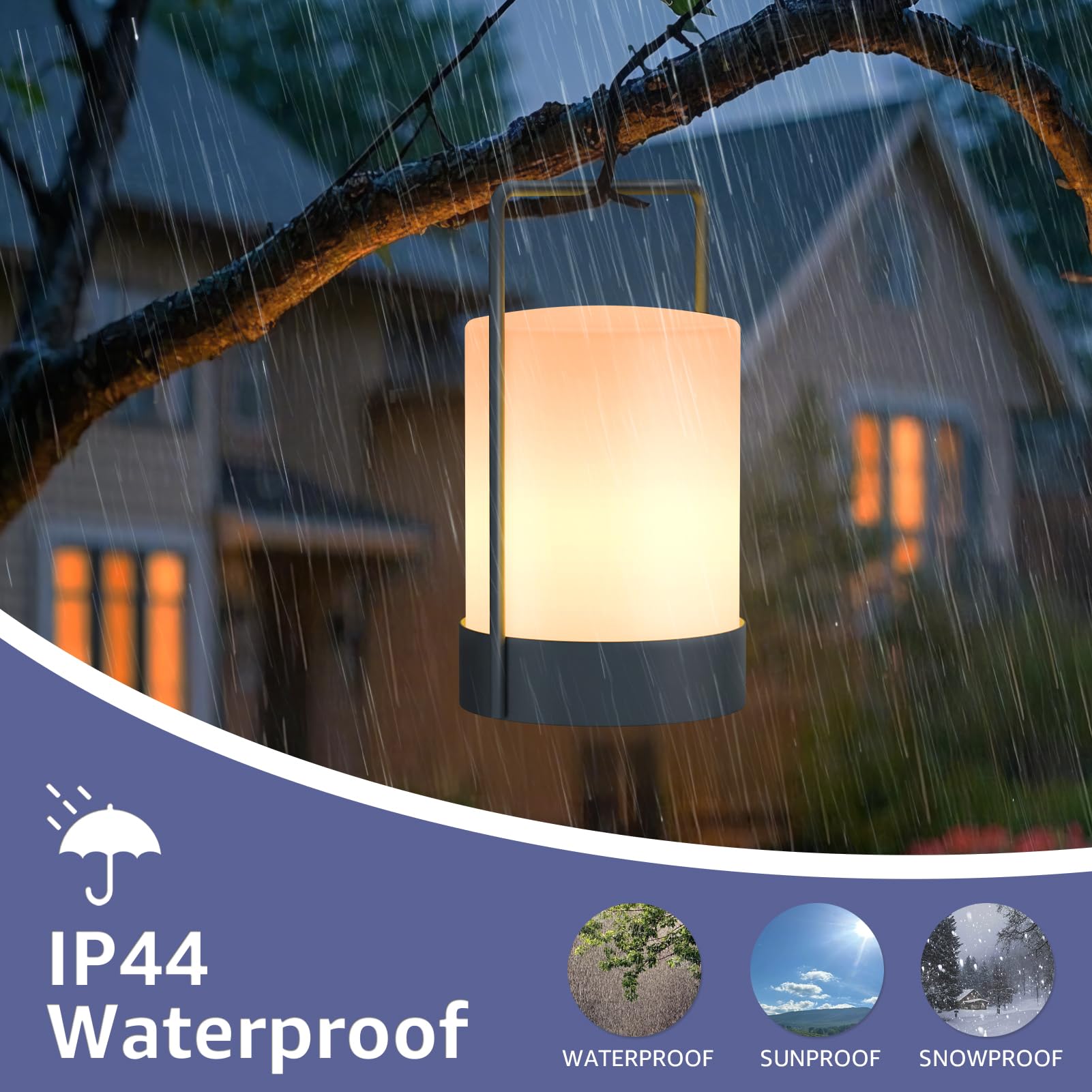 Fuyo Outdoor Table Lamp Lantern Shower Lamp Cordless Led Portable With Warm White Rgb Colour Ip44 For Balcony Patio Garden Camping Bathroom