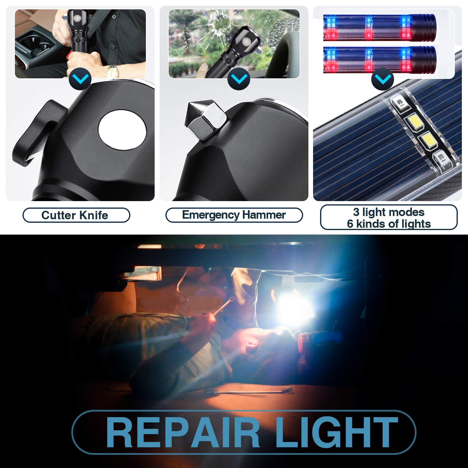 Delxo 2 Pack Tactical Flashlight, Rechargeable Flashlights,Waterproof Handheld Solar Powered Patriot Flashlights With Led Flash Light 2400Mah Battery For Emergency,Camping,Survival Gear,Road Trip