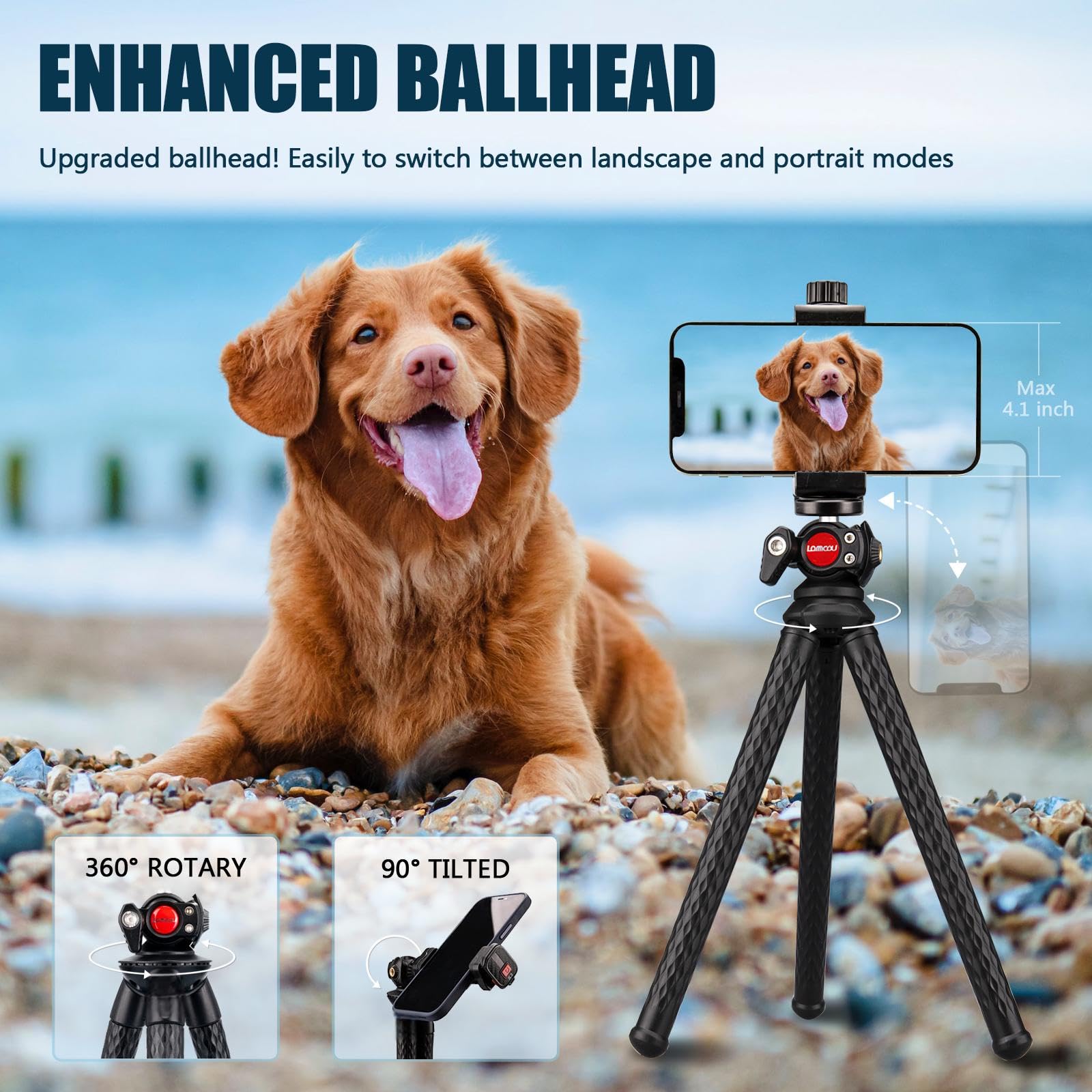 Lammcou Phone Flexible Tripod Actioncam Lightweight Vlogging Bendable Travel Octopus Gorilla Portable Mini Tripods Dslr Hero 12 11 10 Trípode For Vlogging Video Recording