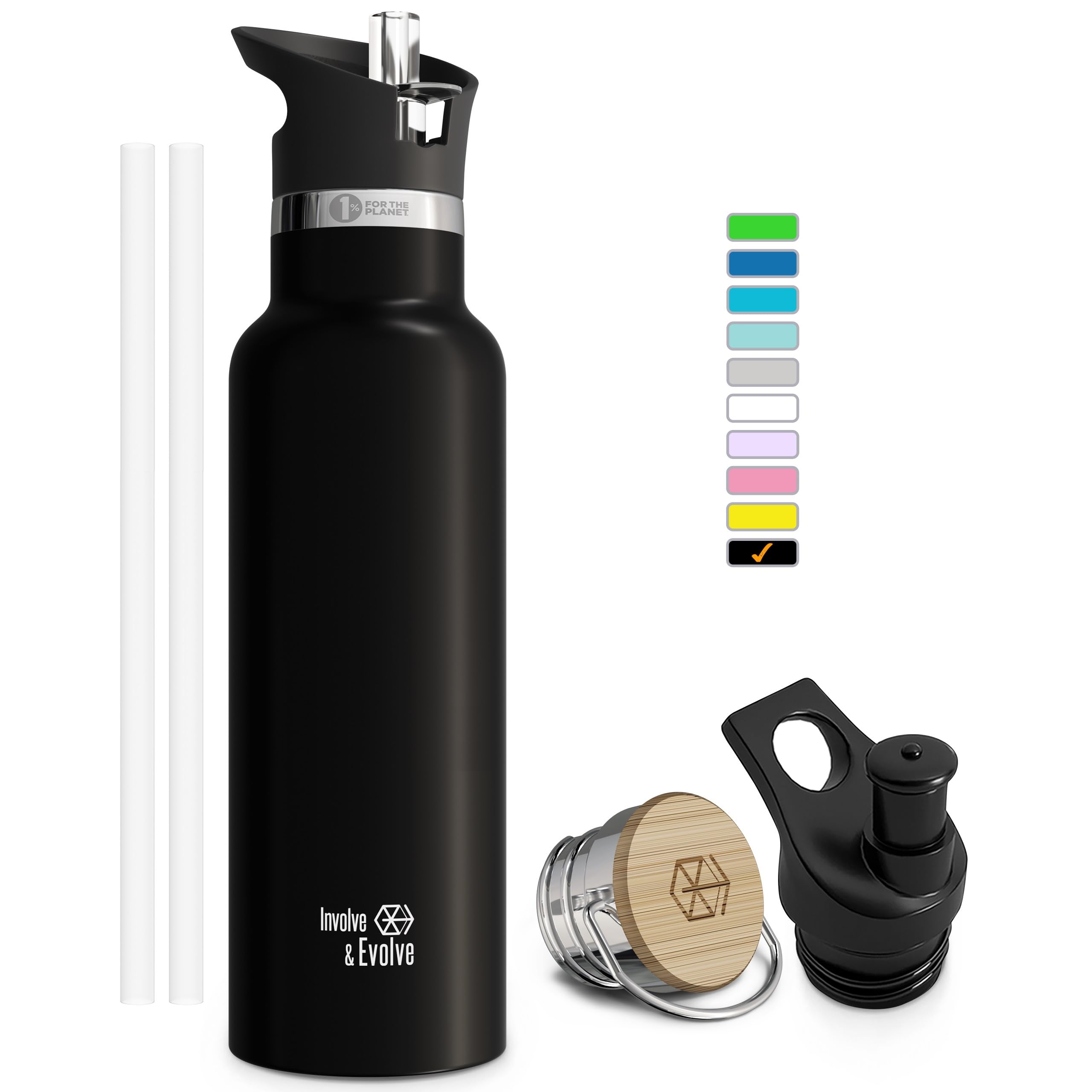 Kids Water Bottle Easy-Sip Straw Lid Leak-Proof Insulated Stainless Steel Thermos Perfect