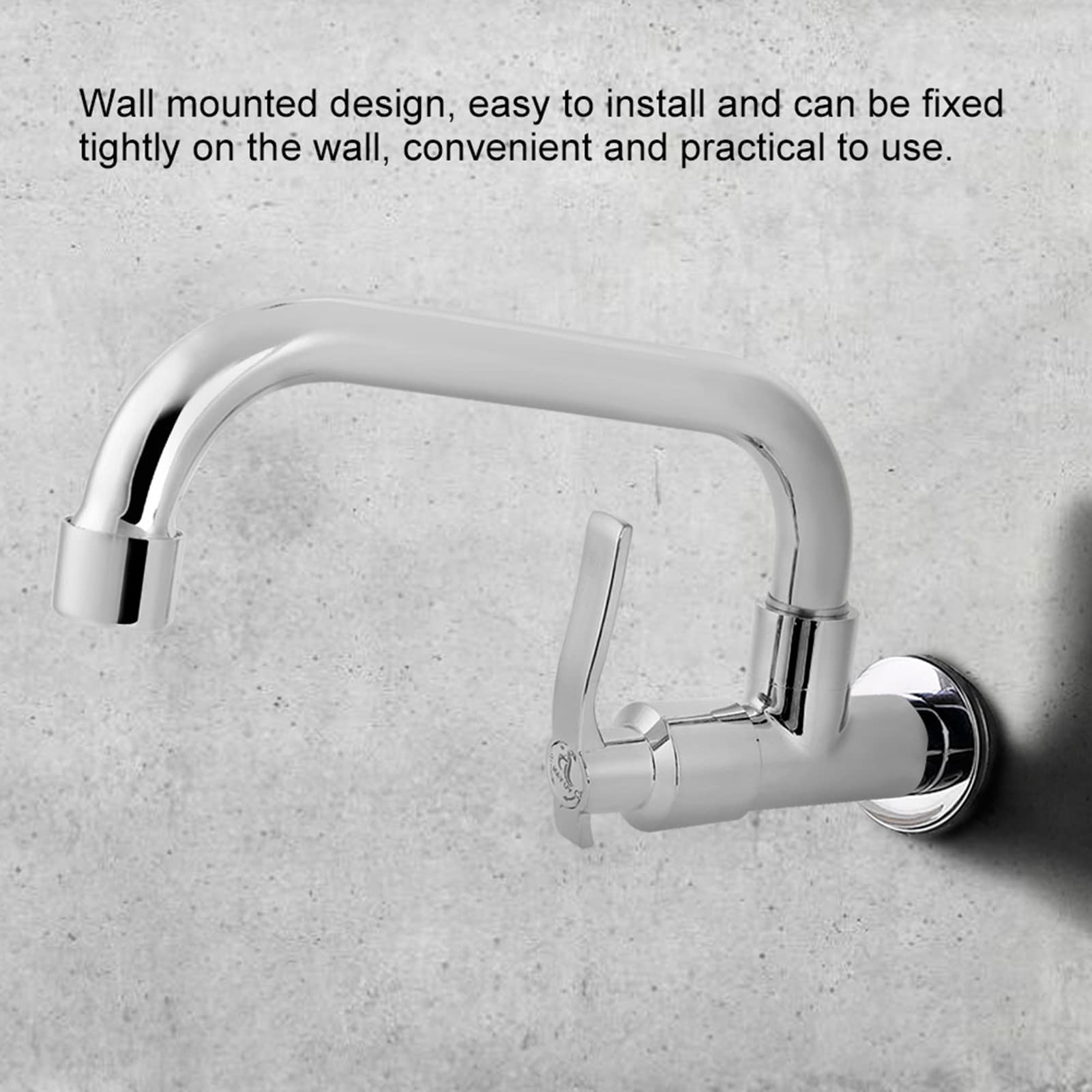 Zerone Water Faucet,Kitchen Faucet Wall Mounted Single Cold Water Tap G1/2In Wall Mounted Single Cold Water Tap Sink Water Faucet Kitchen Sink Faucets For Home Kitchen Use(Lq-3093 20Cm)